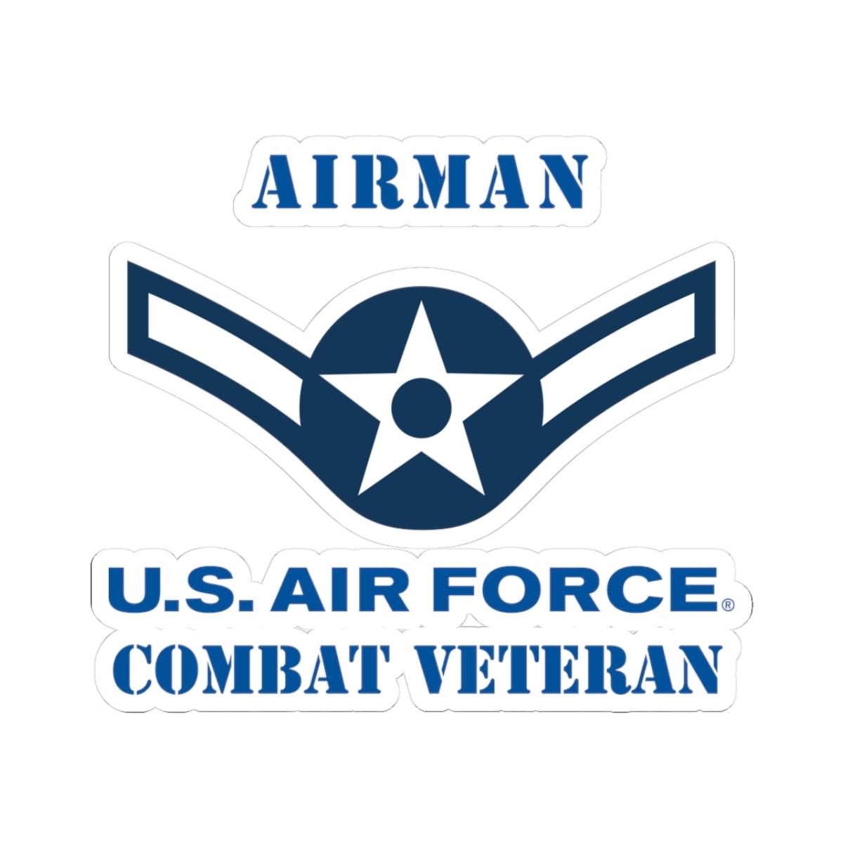 Kiss-Cut Stickers - USAF - Airman (E2) - 2020 - US Air Force - Combat Veteran