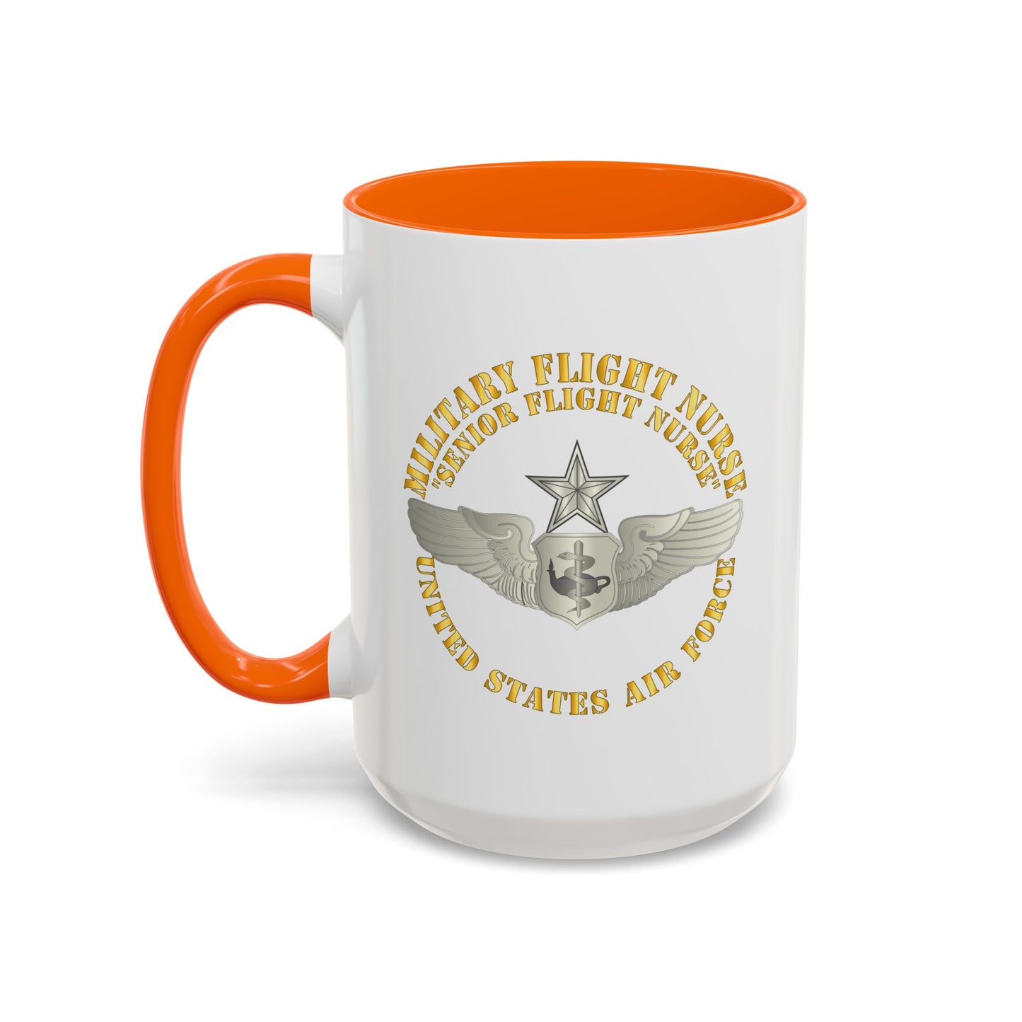 Accent Coffee Mug (11oz & 15oz) - USAF - Military Flight Nurse - Flight Nurse - Senior
