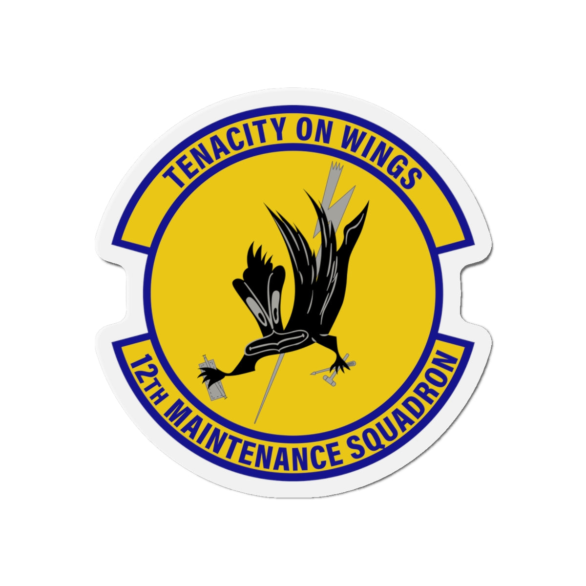 Die-Cut Magnet - USAF - 12th Maintenance Sq wo txt