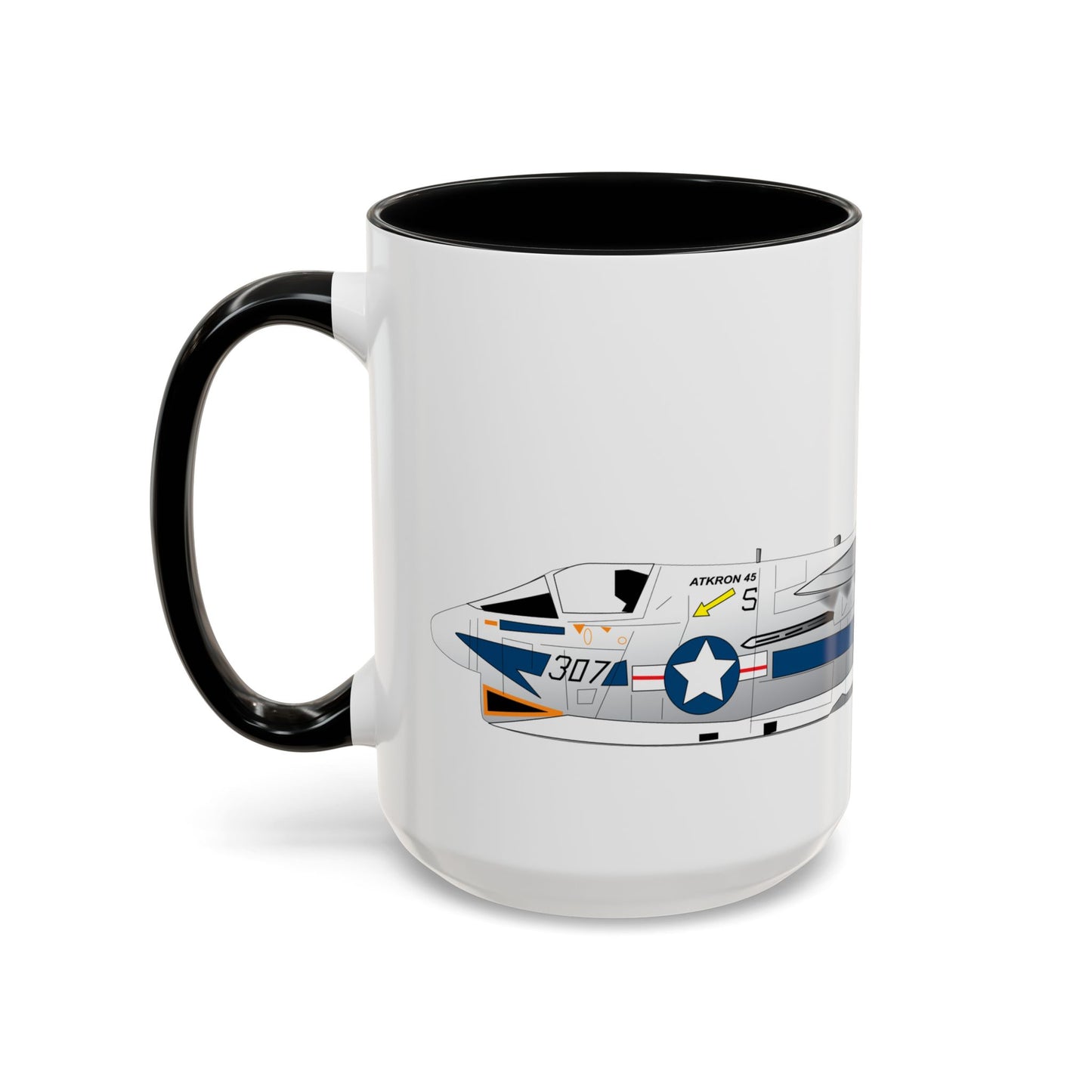 Accent Coffee Mug (11oz & 15oz) - Aircraft - Navy - A-7B Corsair II - Side X 300