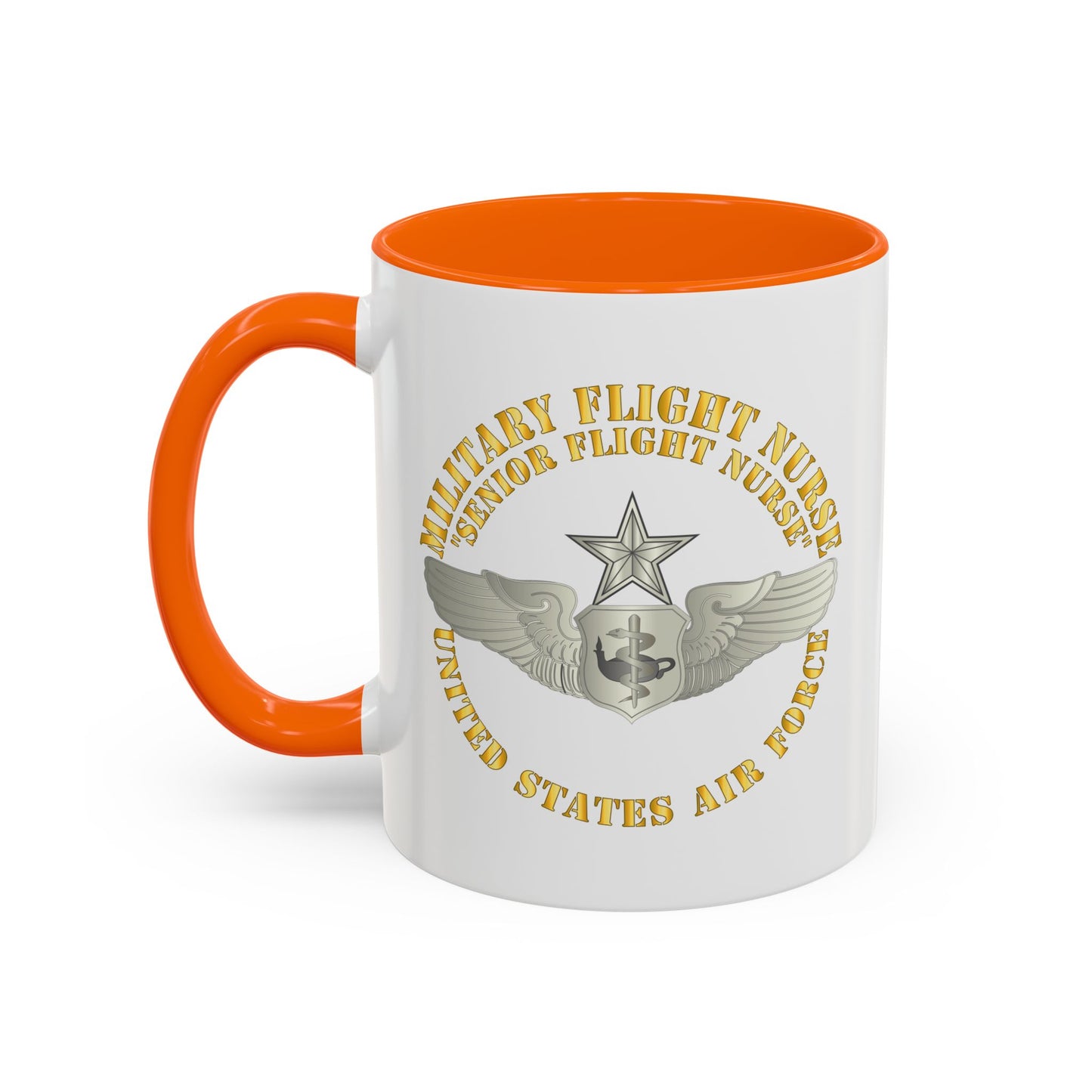 Accent Coffee Mug (11oz & 15oz) - USAF - Military Flight Nurse - Flight Nurse - Senior