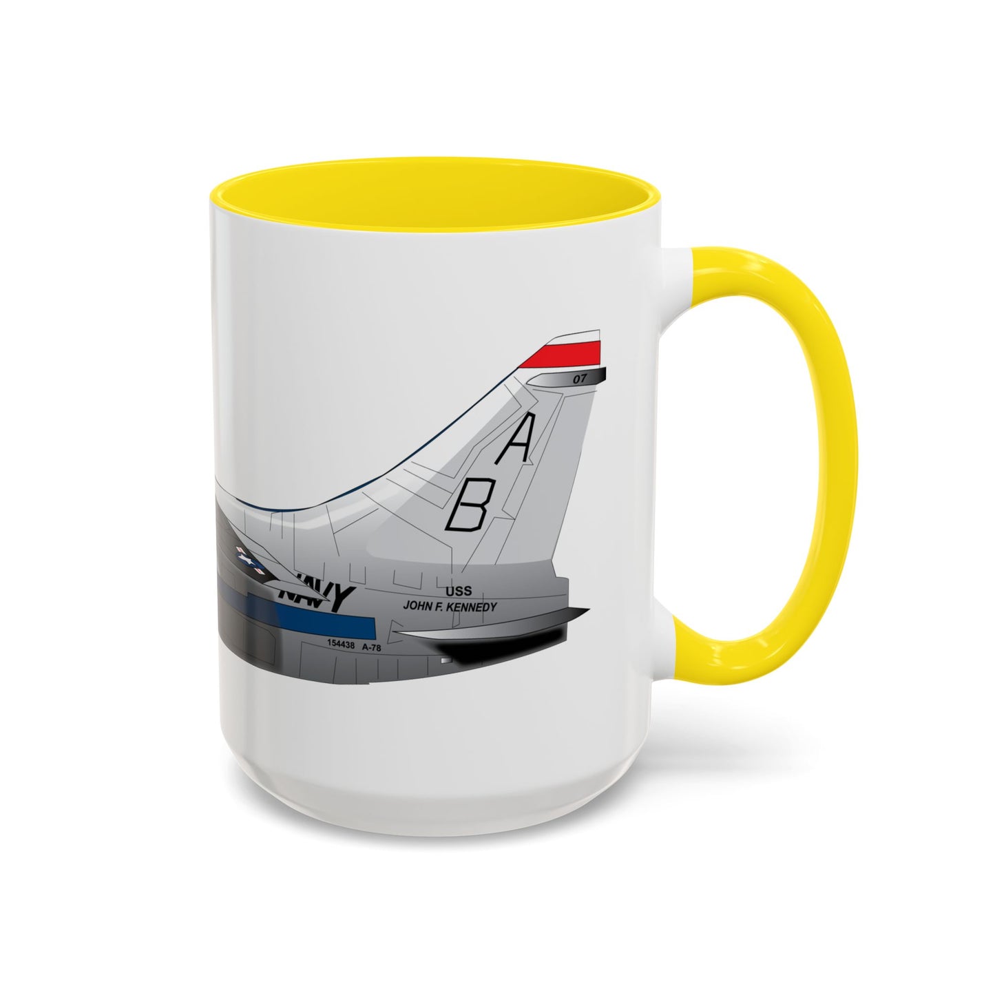 Accent Coffee Mug (11oz & 15oz) - Aircraft - Navy - A-7B Corsair II - Side X 300