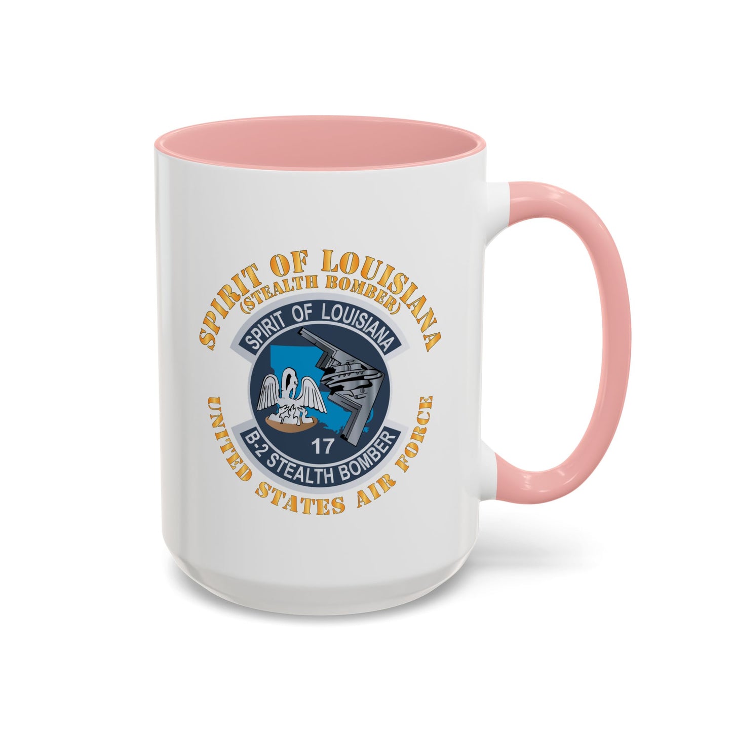 Accent Coffee Mug (11oz & 15oz) - USAF - B2 - Spirit of Louisiana - Stealth Bomber X 300