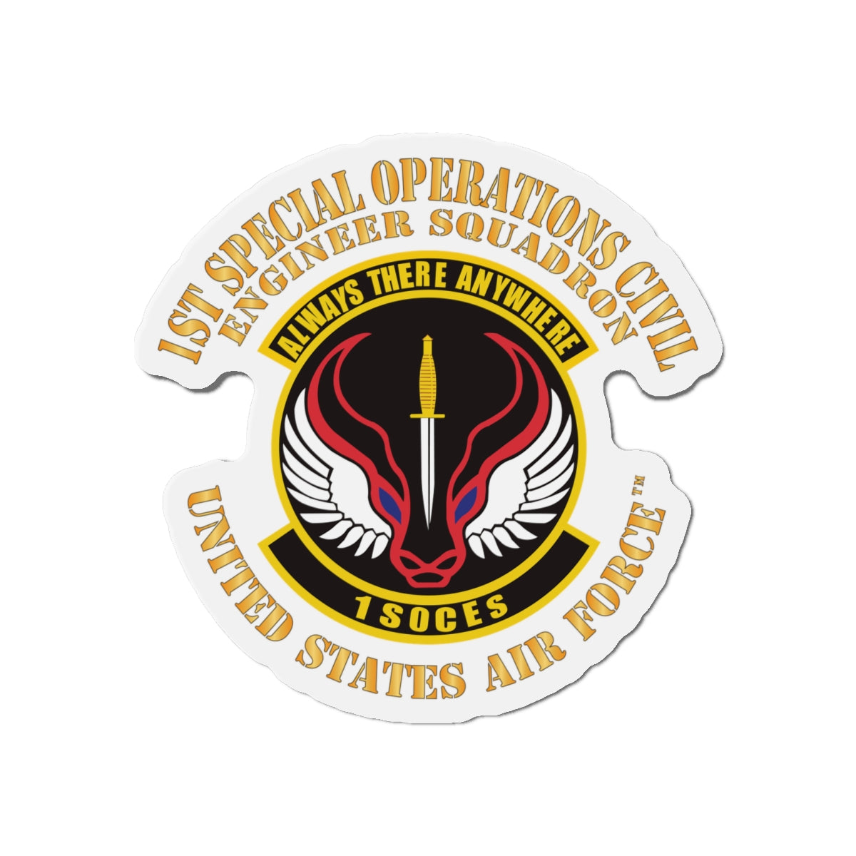 Die-Cut Magnet - USAF - 1st Special Operations Civil Engineer Sq X 300