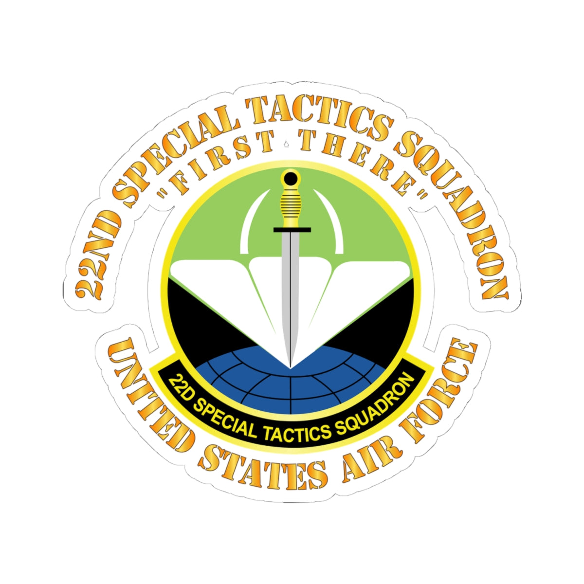 Kiss-Cut Stickers - USAF - 22nd Special Tactics Squadron - First There X 300