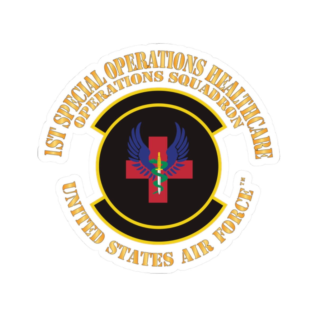 Kiss-Cut Stickers - USAF - 1st Special Operations Healthcare Operations Squadron X 300
