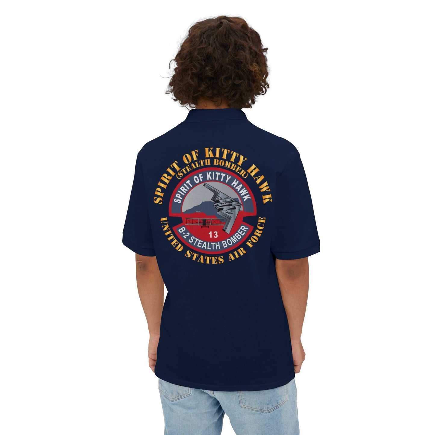 Men's Piqué Polo - USAF - B2 - Spirit of Kitty Hawk - Stealth Bomber X 300