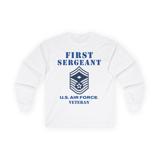 Unisex Ultra Cotton Long Sleeve Tee - USAF - First Sergeant (E8b) - 2020 - Veteran