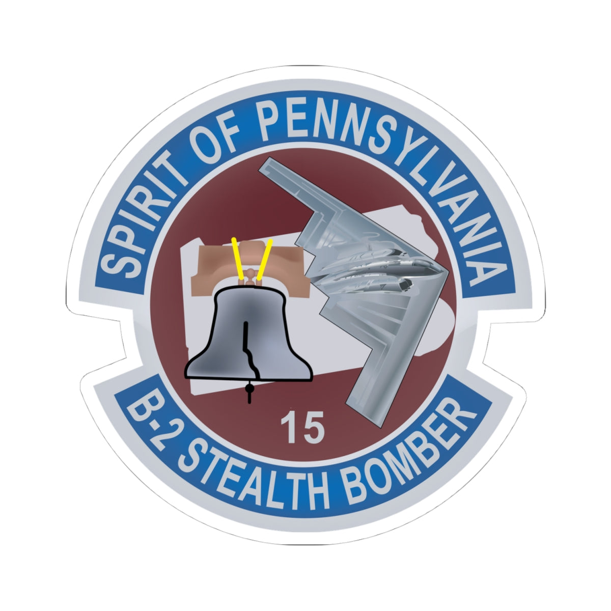 Kiss-Cut Stickers - USAF - B2 - Spirit of Pennsylvania Stealth Bomber wo Txt X 300