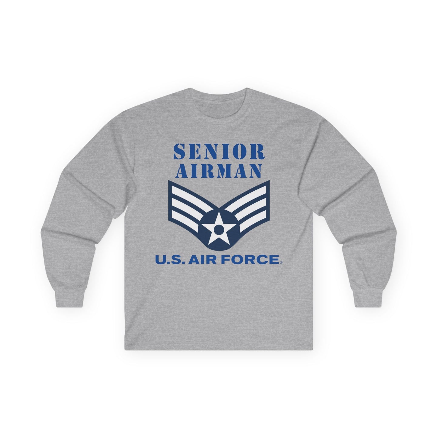 Unisex Ultra Cotton Long Sleeve Tee - USAF - Senior Airman (E4) - 2020 - US Air Force w Text X 300