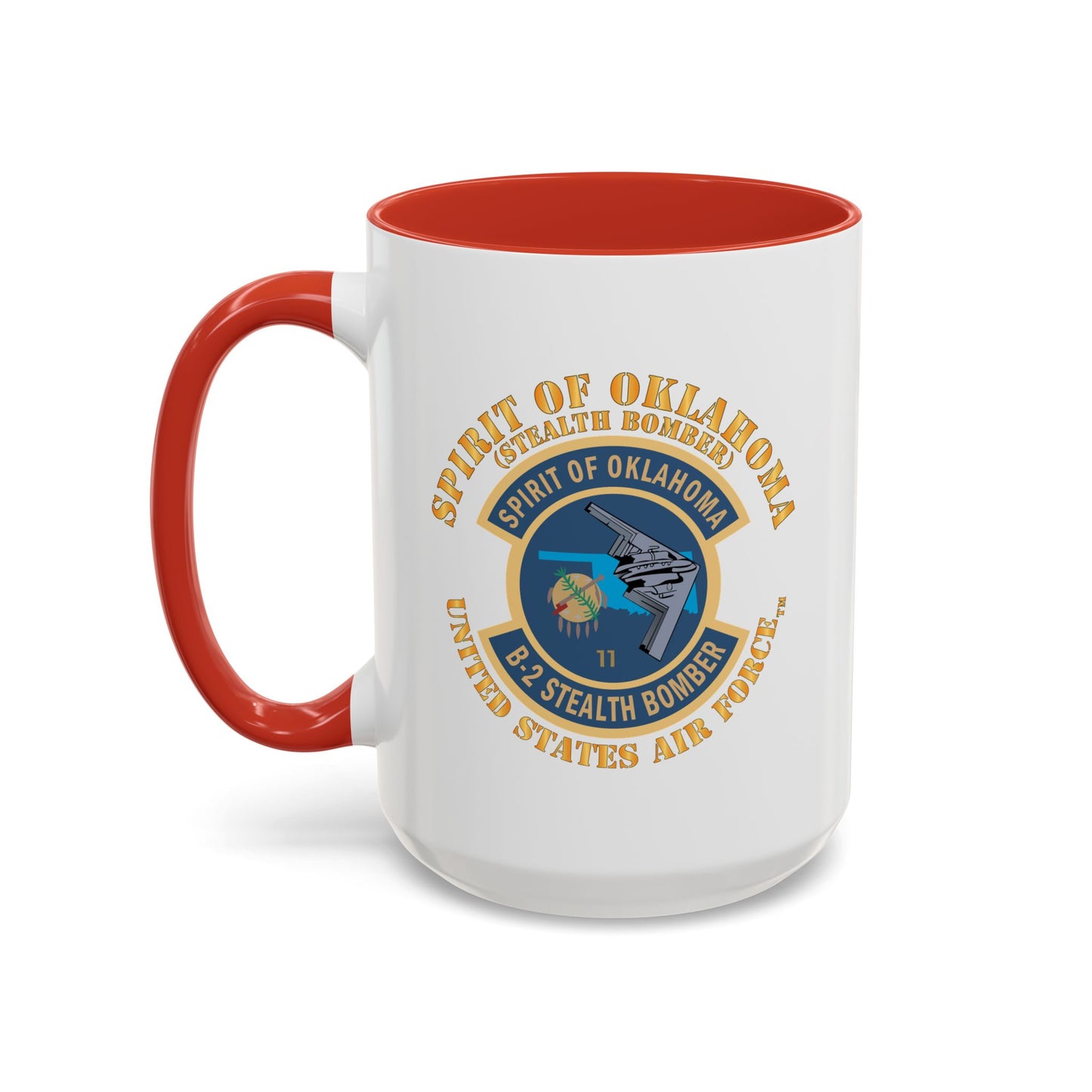Accent Coffee Mug (11oz & 15oz) - USAF - B2 - Spirit of Oklahoma - Stealth Bomber X 300