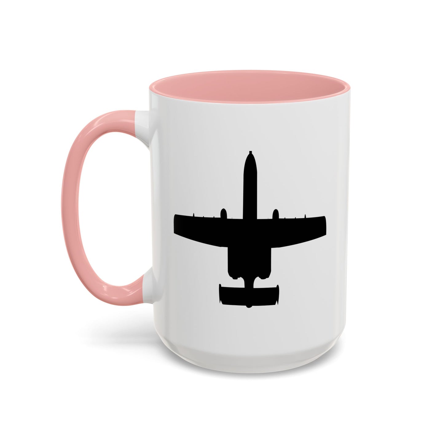 Accent Coffee Mug (11oz & 15oz) - Aircraft - USAF - A-10 Thunderbolt II - Top - Silhouette X 300