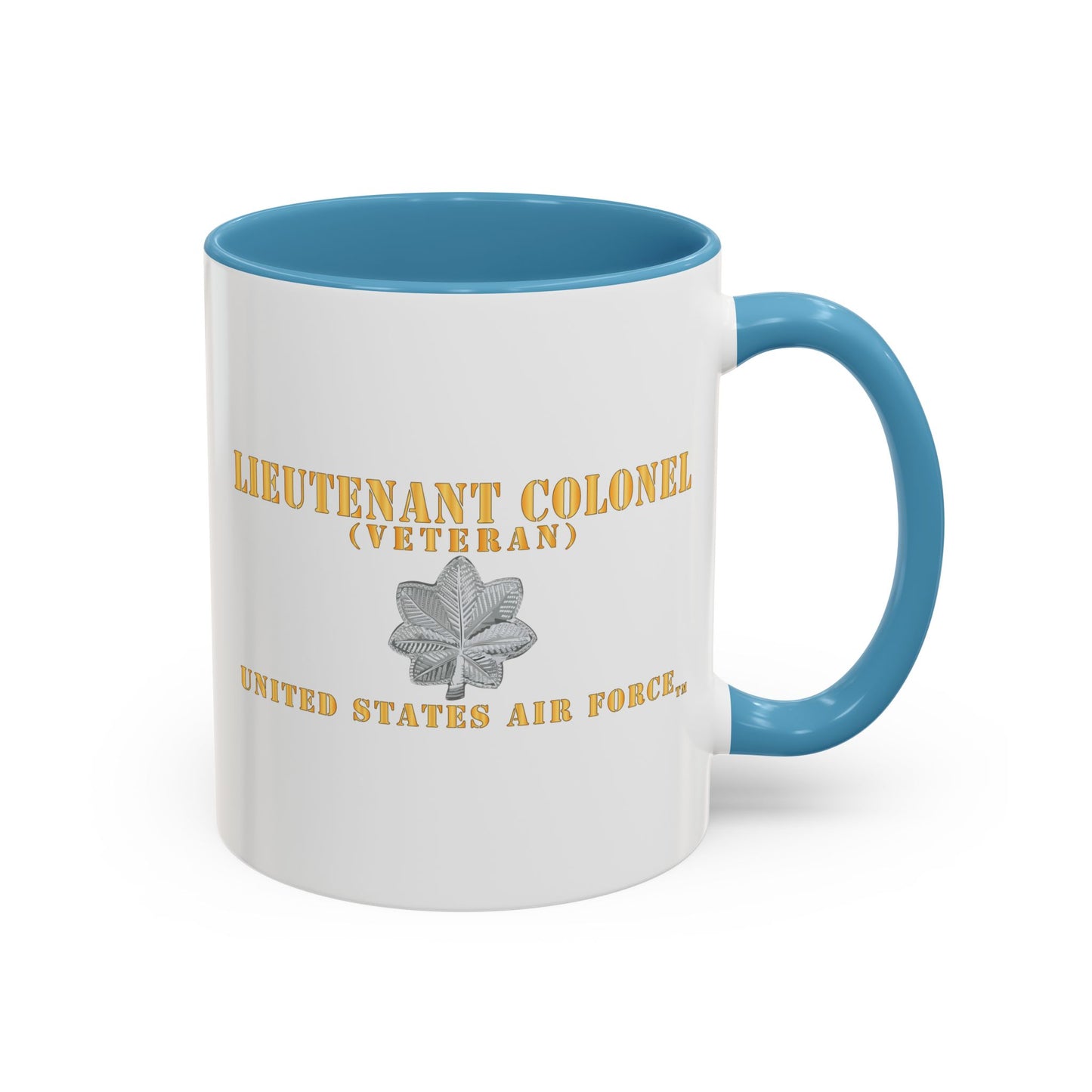 Accent Coffee Mug (11oz & 15oz) - USAF - Lieutenant Colonel - LTC - Veteran - Flat - TM X 300