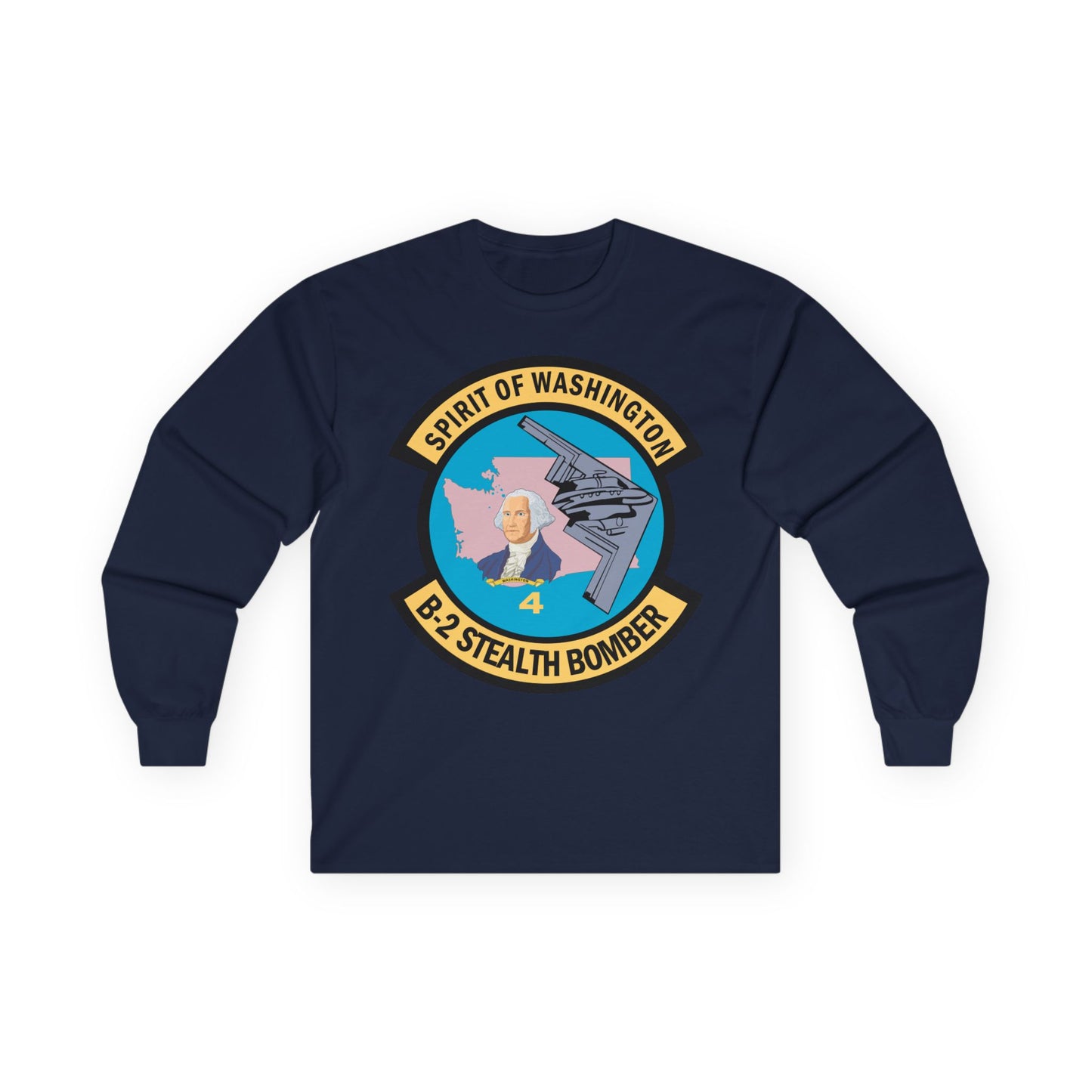 Unisex Ultra Cotton Long Sleeve Tee - USAF - B2 - Spirit of Washington - Stealth Bomber wo txt X 300