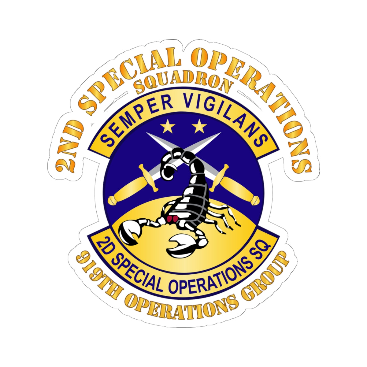 Kiss-Cut Stickers - USAFSOF - 2nd Special Operations Squadron - 919th Operations Group