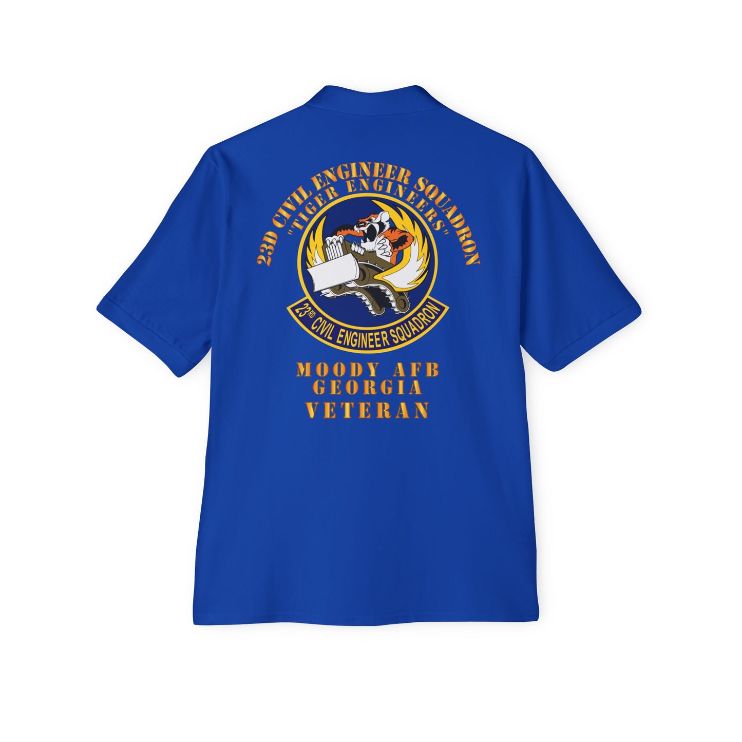 Men's Piqué Polo - USAF - 23d Civil Engineer Squadron - Tiger Engineers - Moody AFB, GA