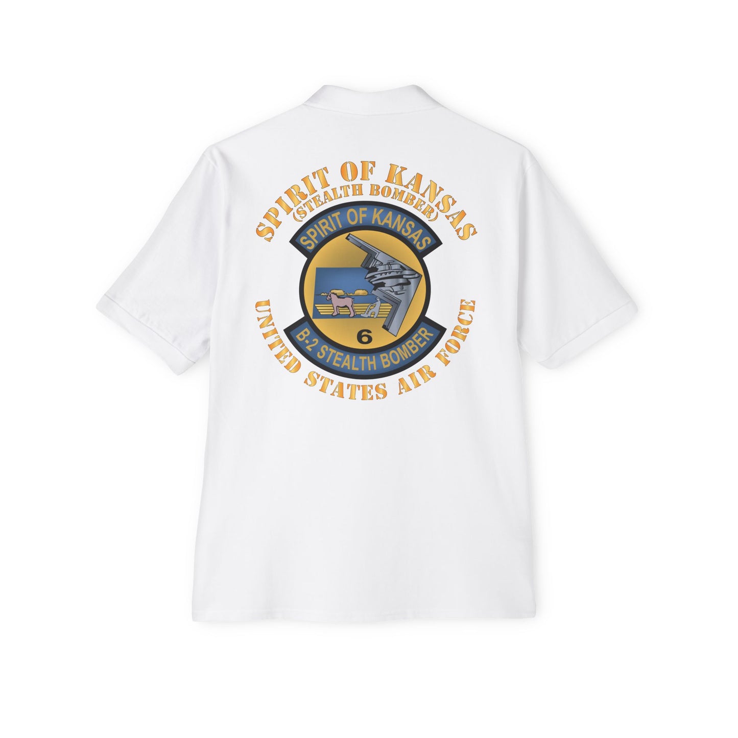 Men's Piqué Polo - USAF - B2 - Spirit of Kansas - Stealth Bomber X 300