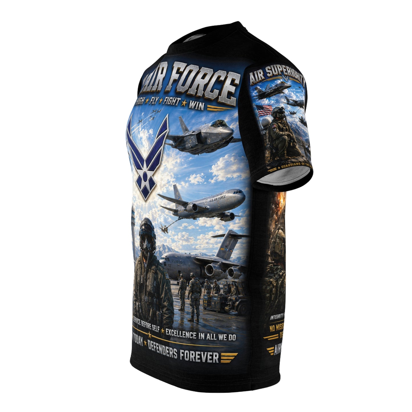 U.S. Air Force - Airmen Today, Defenders Forever - Tribute Tee — "READY TO FIGHT"