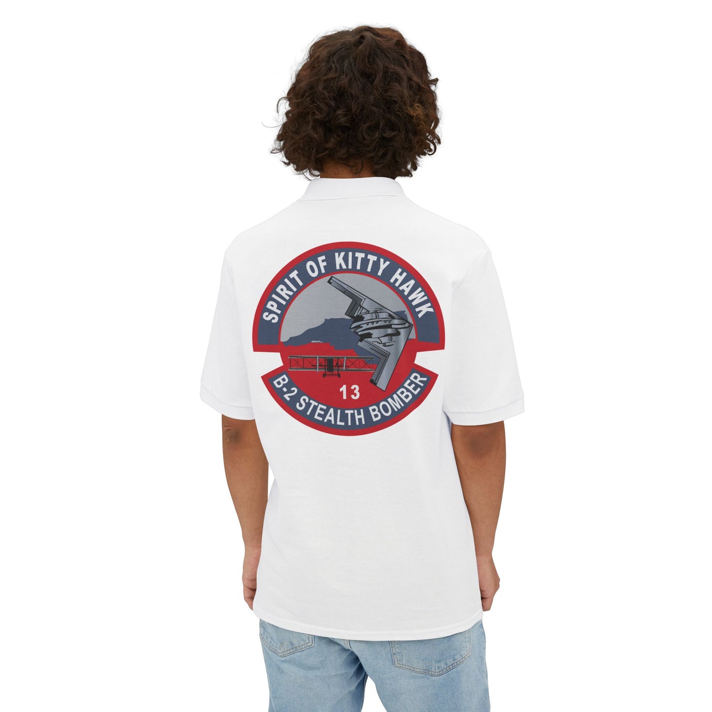 Men's Piqué Polo - USAF - B2 - Spirit of Kitty Hawk - Stealth Bomber wo txt X 300
