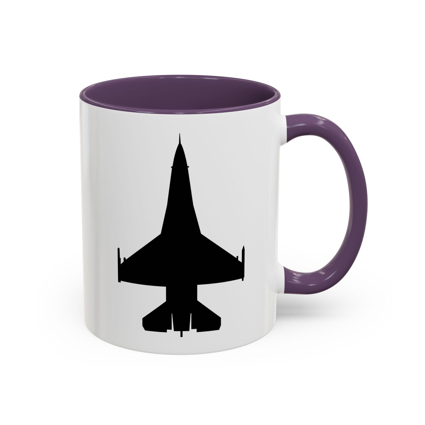 Accent Coffee Mug (11oz & 15oz) - Aircraft - F-16 -Top - Black wo Txt X 300