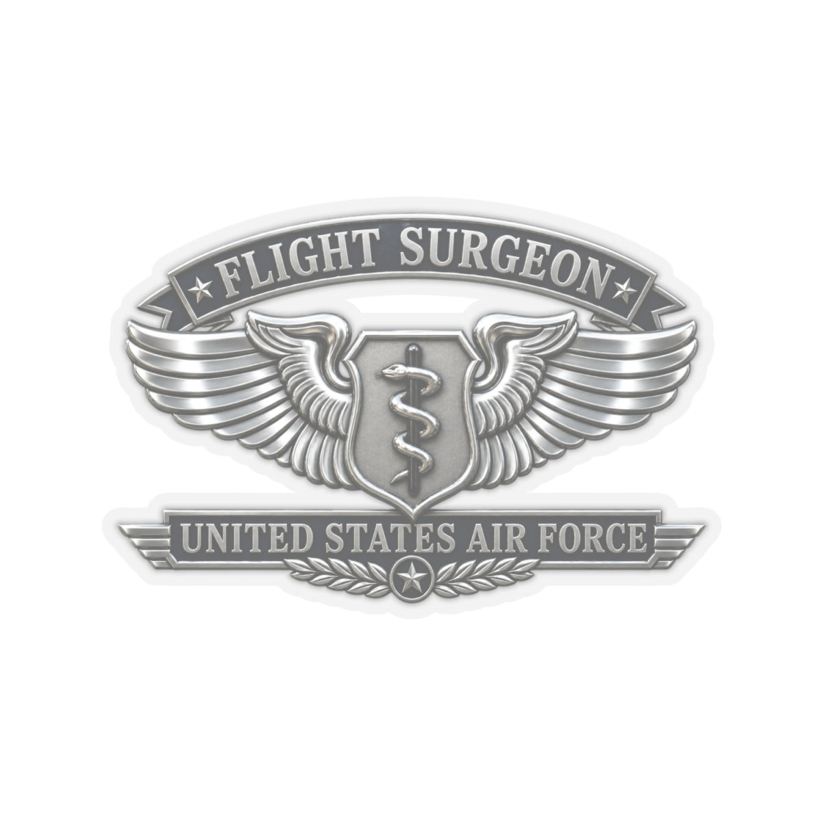 Kiss-Cut Stickers - USAF - Flight Surgeon Badge - United States Air Force - 3D - Enhanced