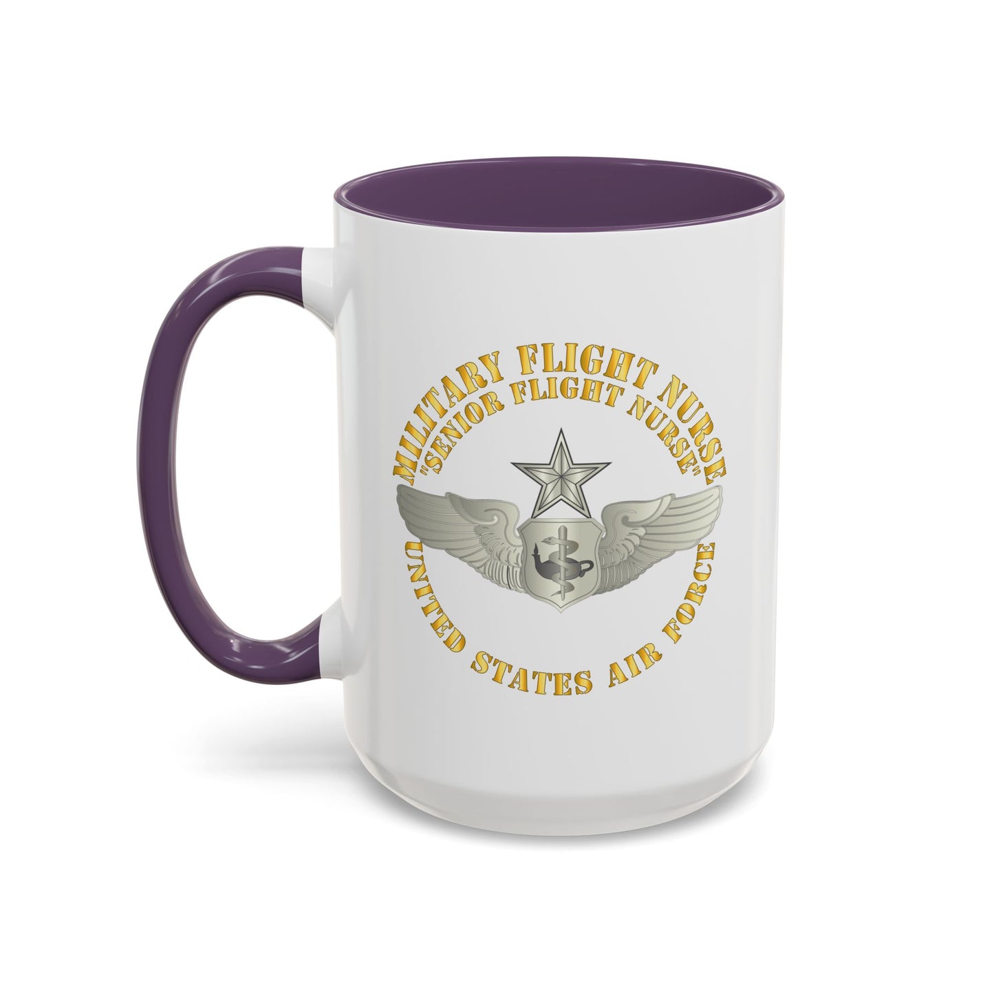 Accent Coffee Mug (11oz & 15oz) - USAF - Military Flight Nurse - Flight Nurse - Senior