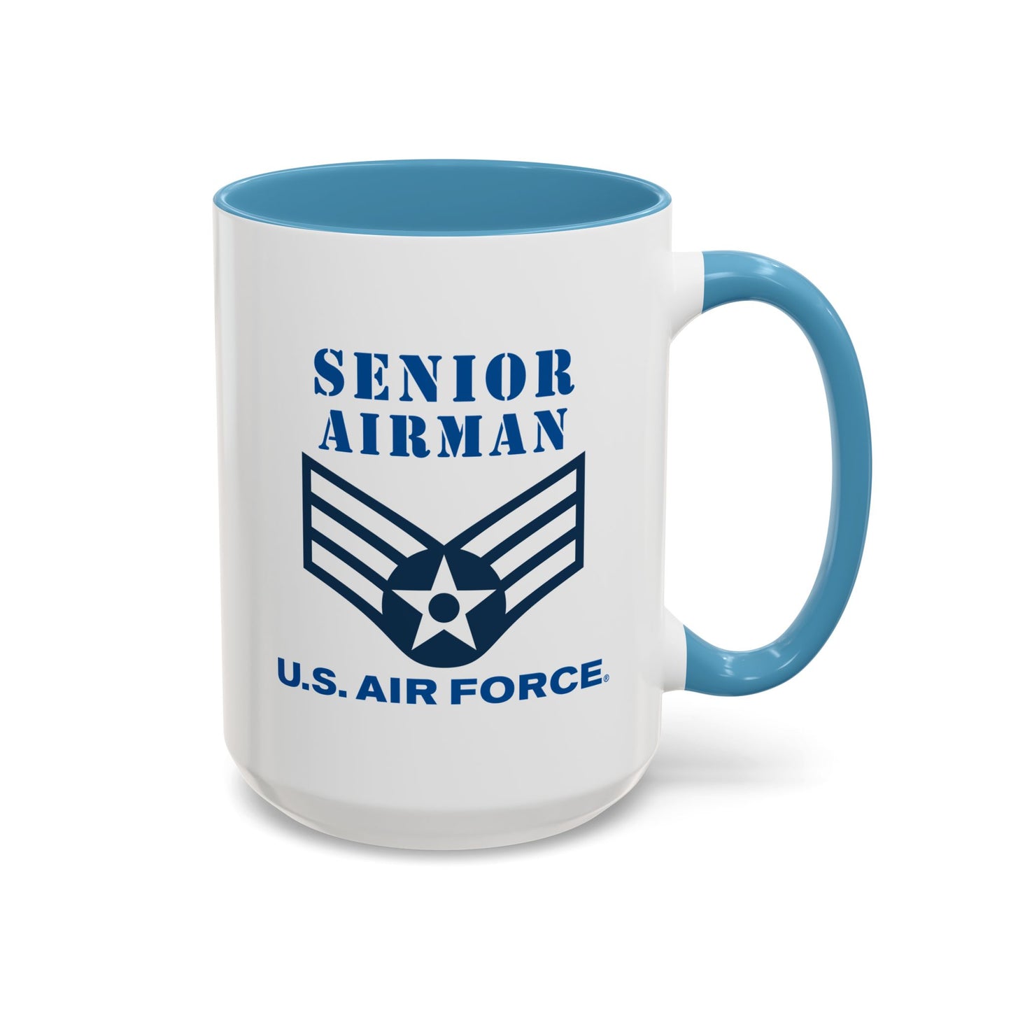Accent Coffee Mug (11oz & 15oz) - USAF - Senior Airman (E4) - 2020 - US Air Force w Text X 300