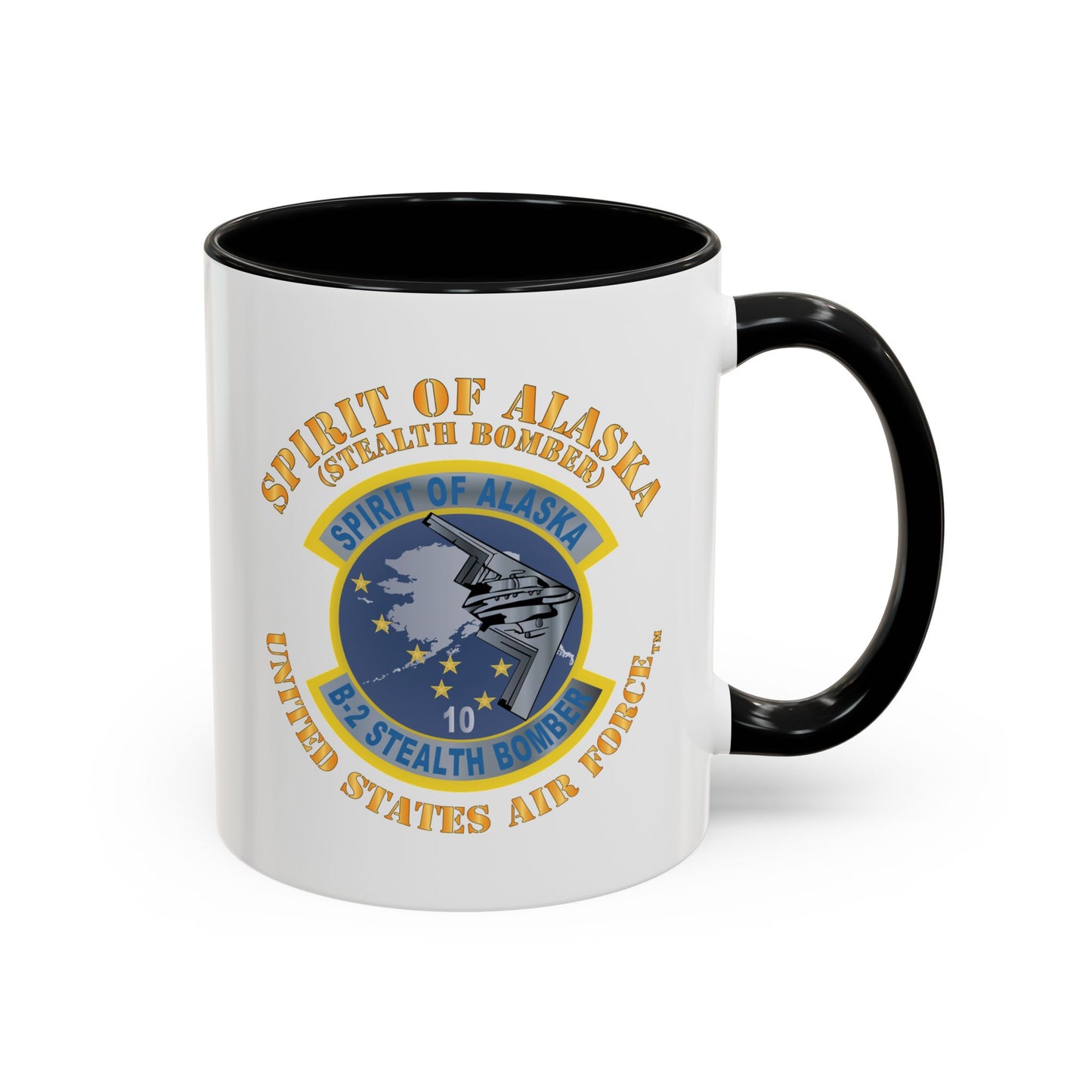 Accent Coffee Mug (11oz & 15oz) - USAF - B2 - Spirit of Alaska - Stealth Bomber X 300