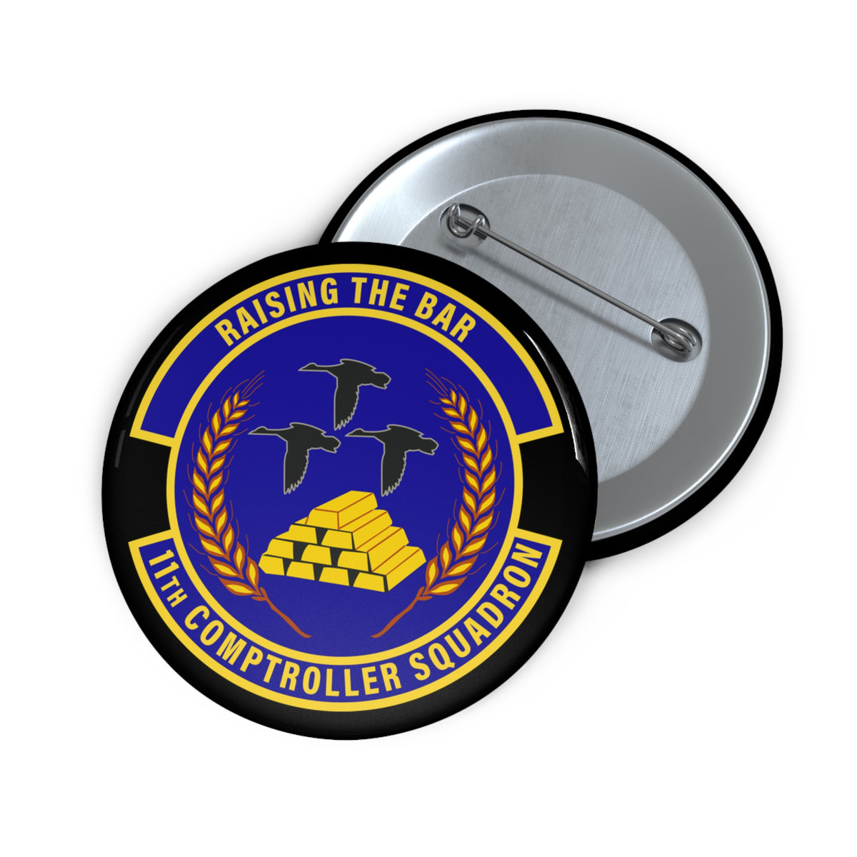 Custom Pin Button - USAF - 11th Comptroller Squadron wo txt