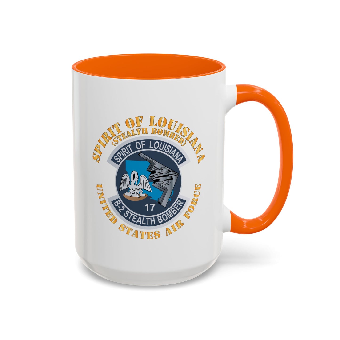Accent Coffee Mug (11oz & 15oz) - USAF - B2 - Spirit of Louisiana - Stealth Bomber X 300