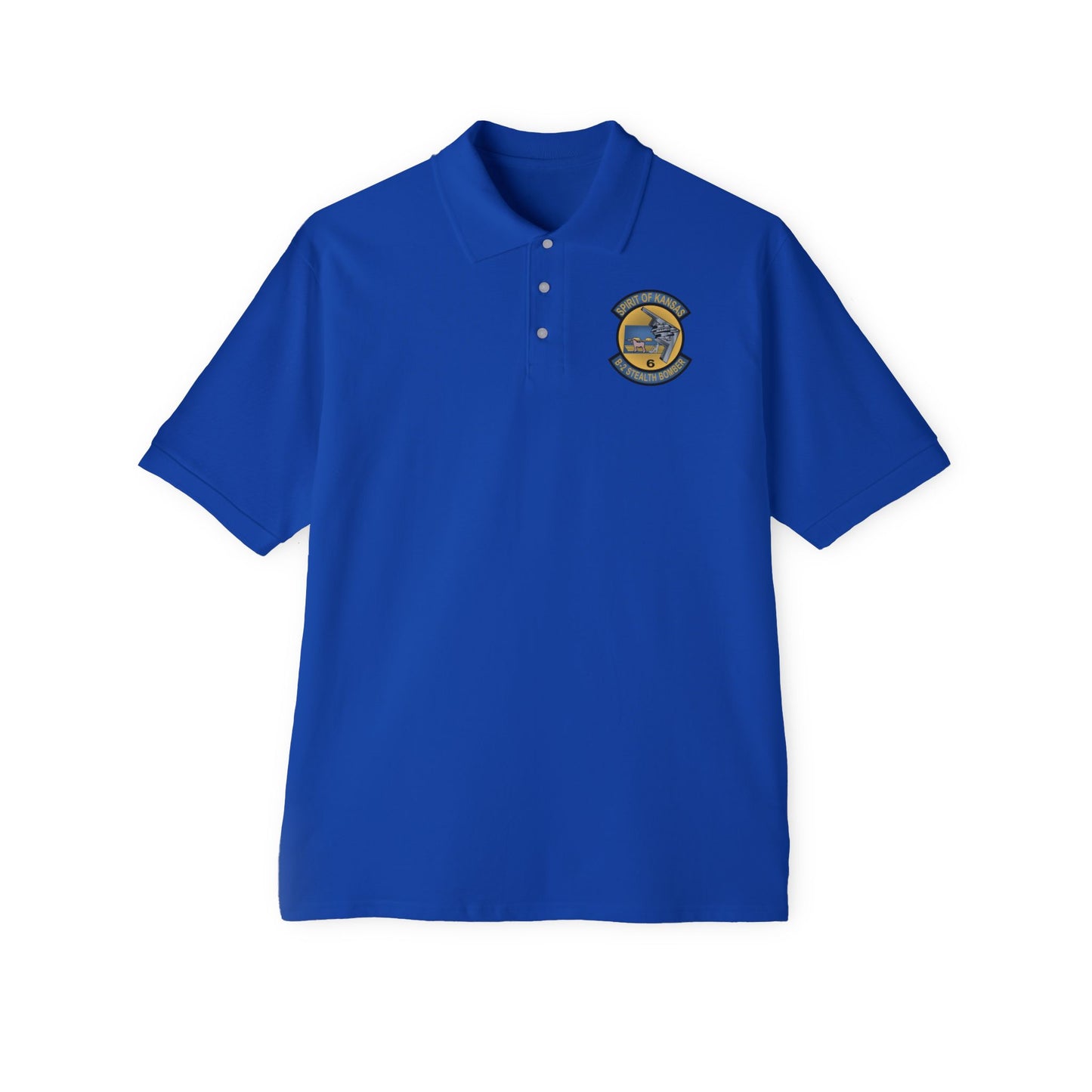Men's Piqué Polo - USAF - B2 - Spirit of Kansas - Stealth Bomber wo txt X 300