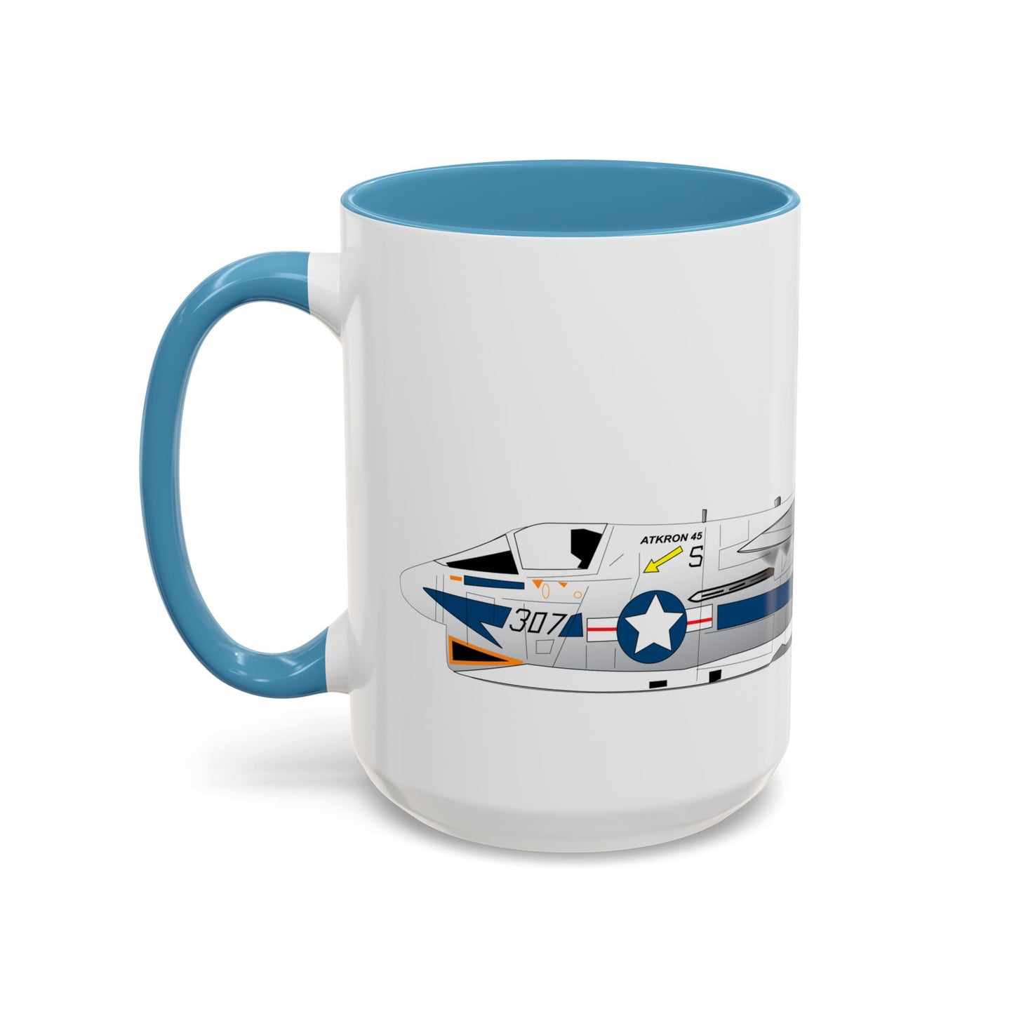 Accent Coffee Mug (11oz & 15oz) - Aircraft - Navy - A-7B Corsair II - Side X 300