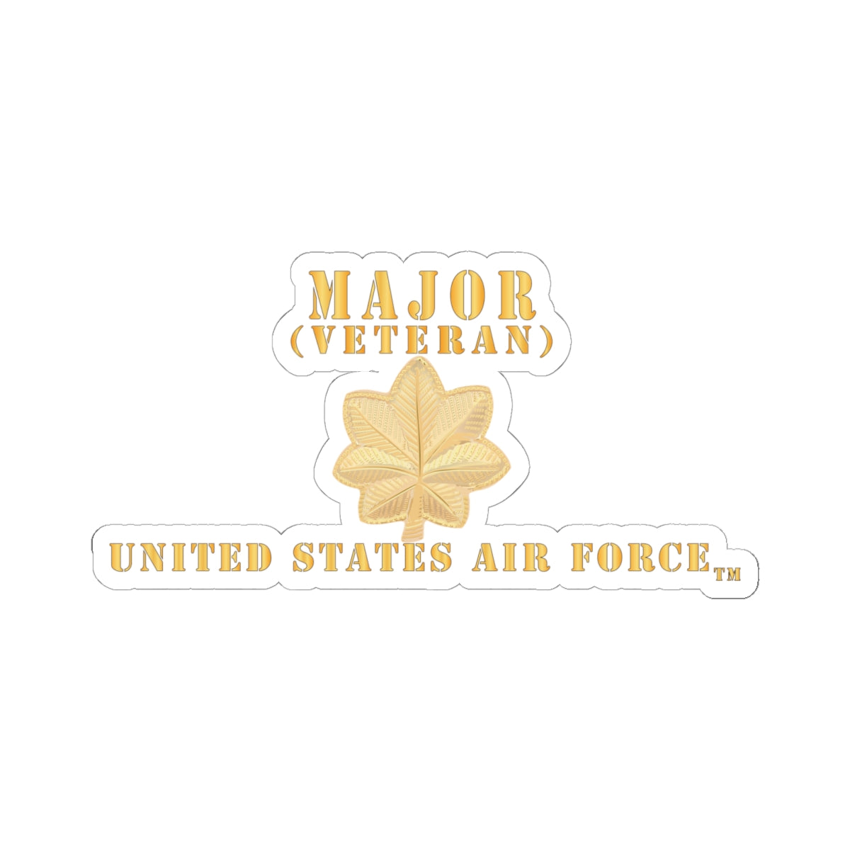 Kiss-Cut Stickers - USAF - Major - MAJ - Veteran X 300