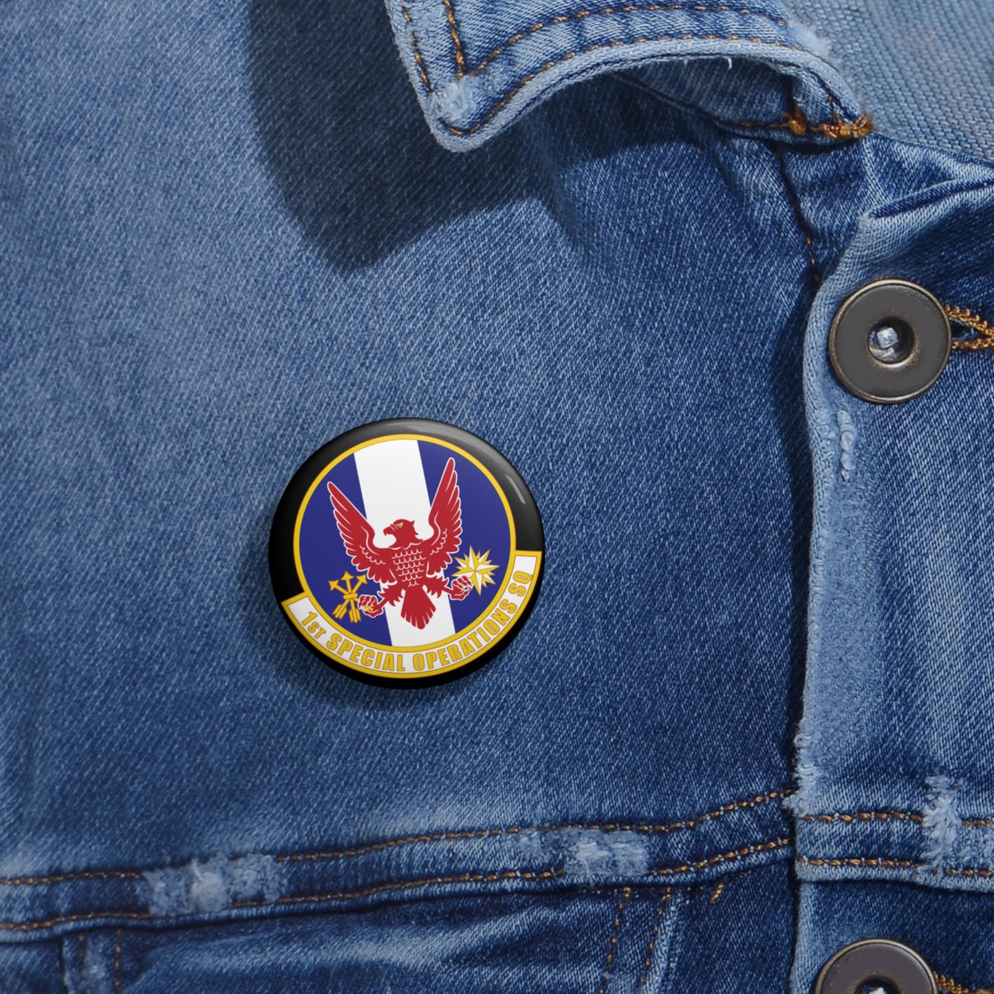 Custom Pin Button - USAF - 1st Special Operations Squadron wo txt