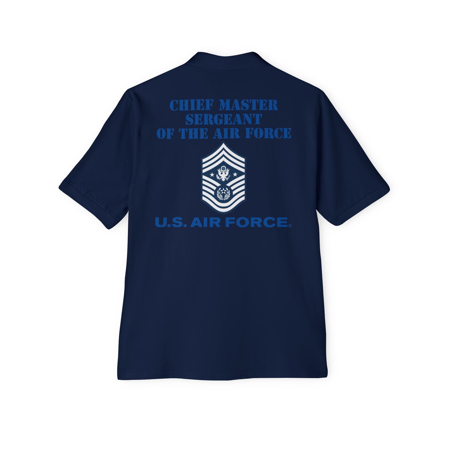 Men's Piqué Polo - USAF - Chief Master Sergeant of the Air Force (E9d) - US Air Force w Text X 300