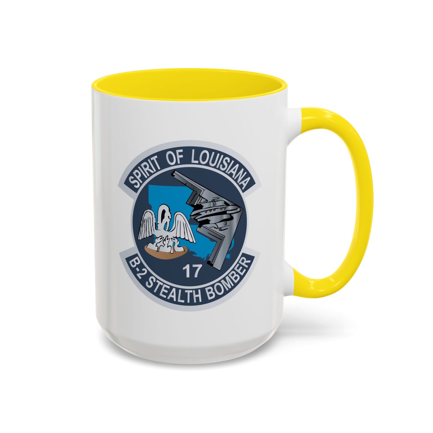Accent Coffee Mug (11oz & 15oz) - USAF - B2 - Spirit of Louisiana - Stealth Bomber wo txt X 300