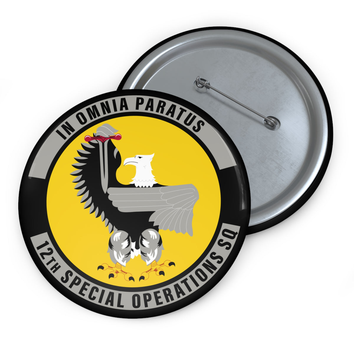 Custom Pin Button - USAF - 12th Special Operations Squadron wo txt