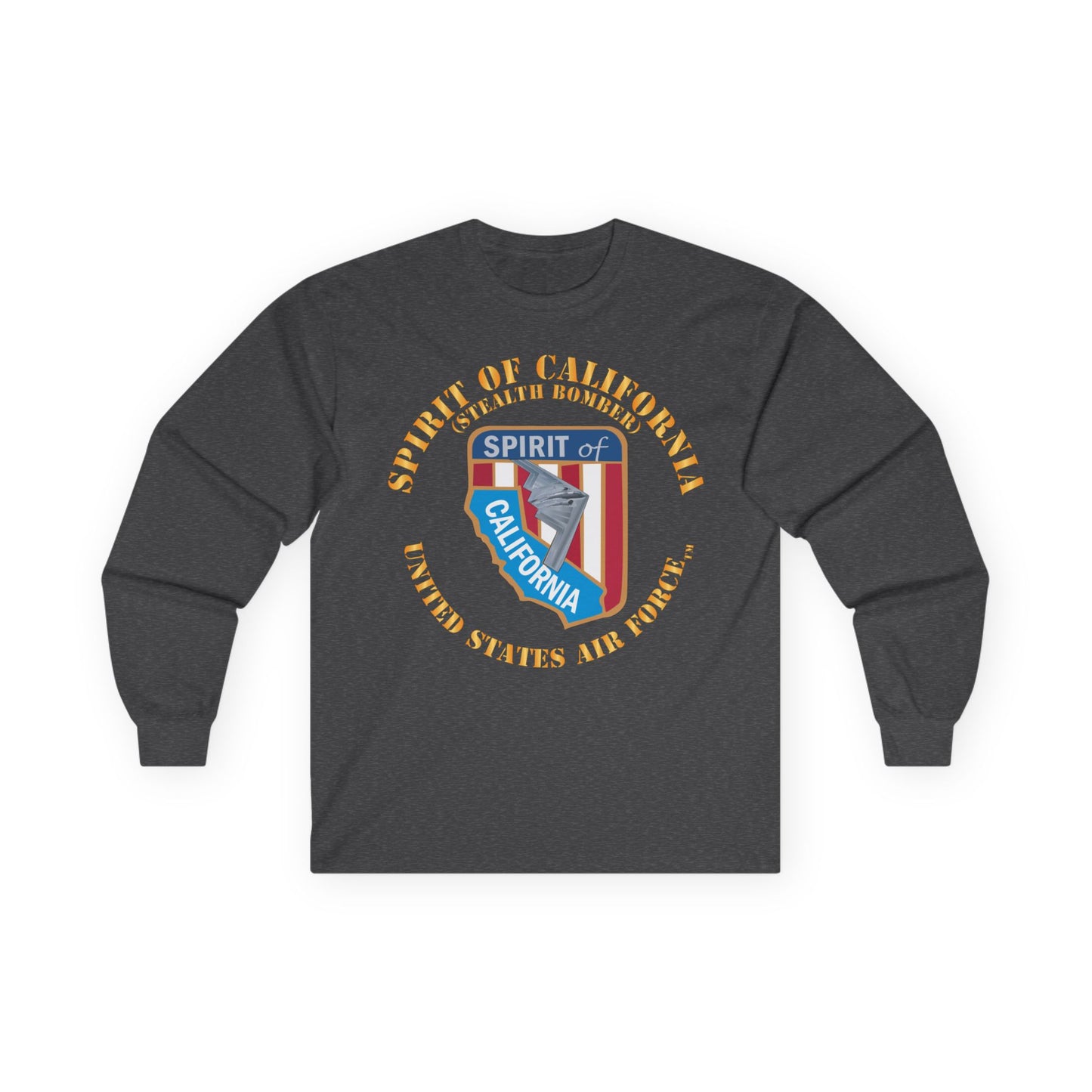 Unisex Ultra Cotton Long Sleeve Tee - USAF - B2 - Spirit of California - Stealth Bomber X 300