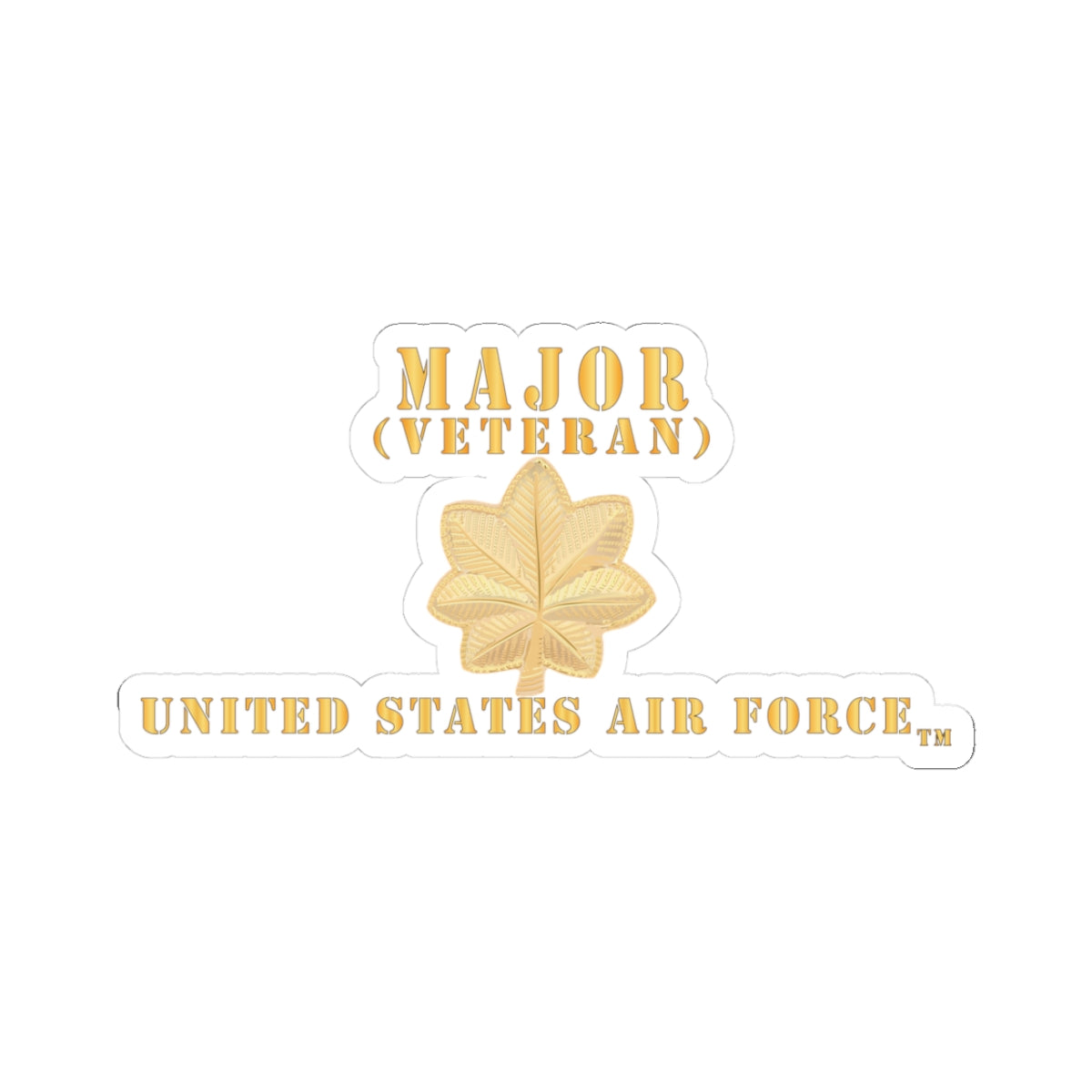Kiss-Cut Stickers - USAF - Major - MAJ - Veteran X 300