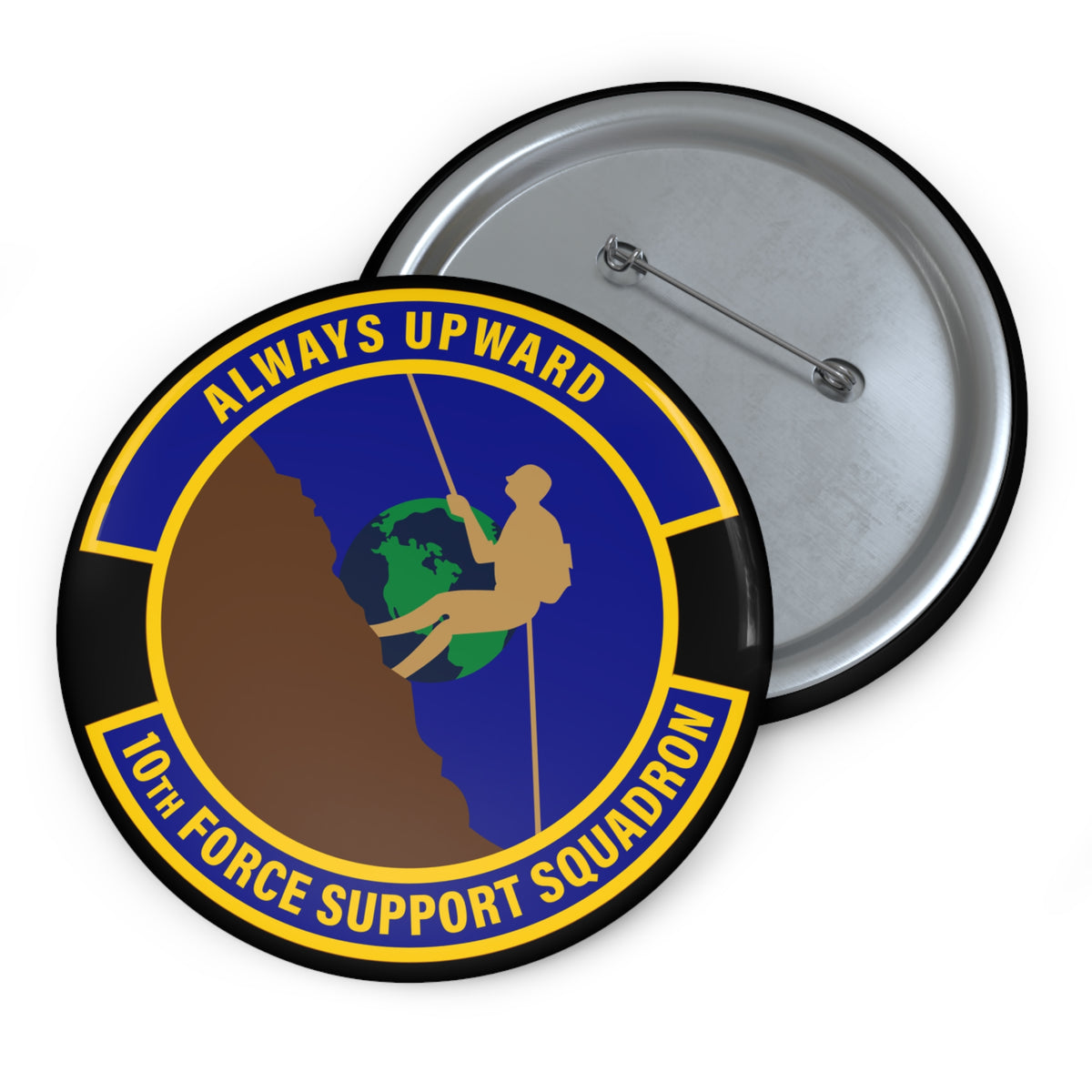 Custom Pin Button - USAF - 10th Force Support Squadron wo txt