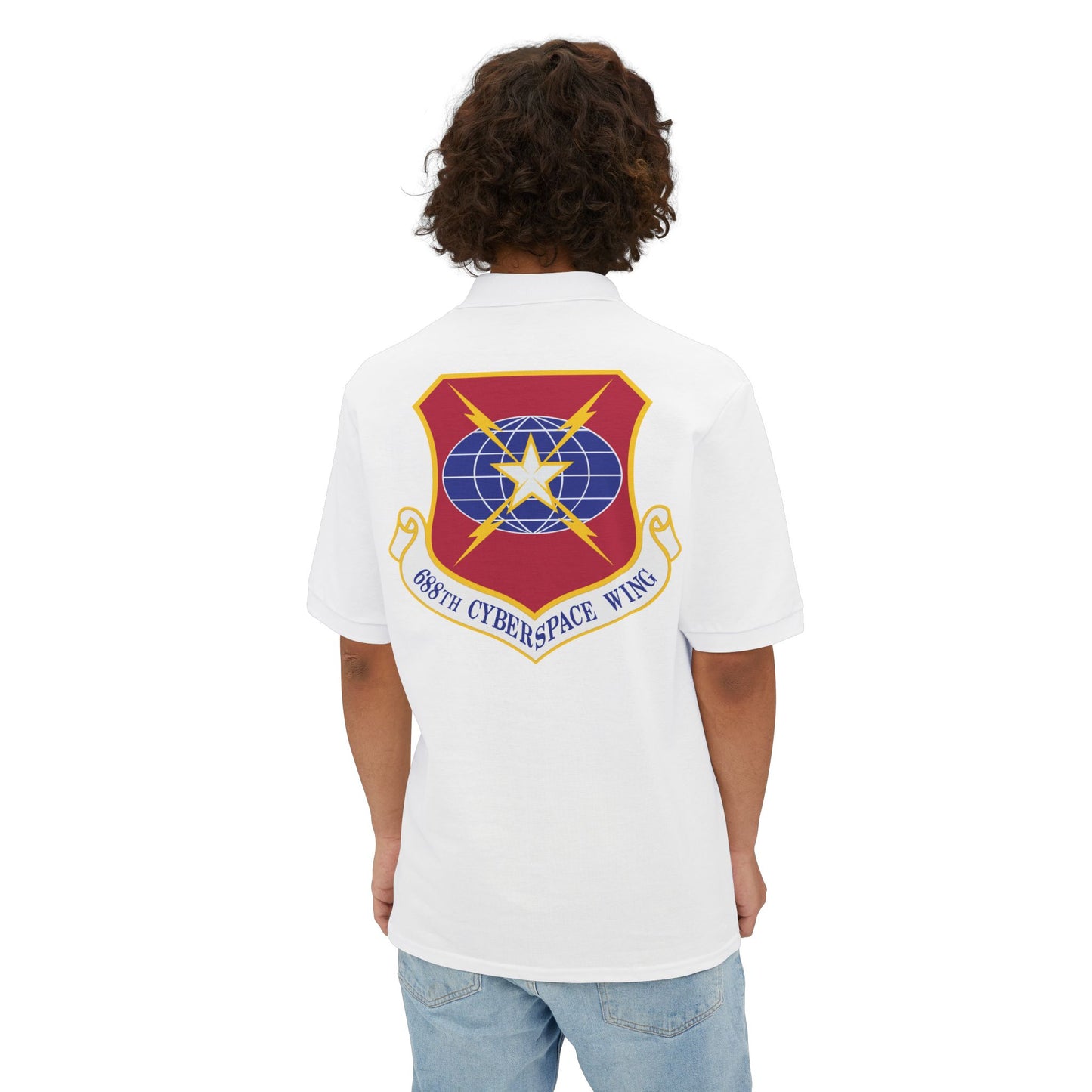 Men's Piqué Polo - USAF - 688th Cyberspace Wing wo Txt X 300