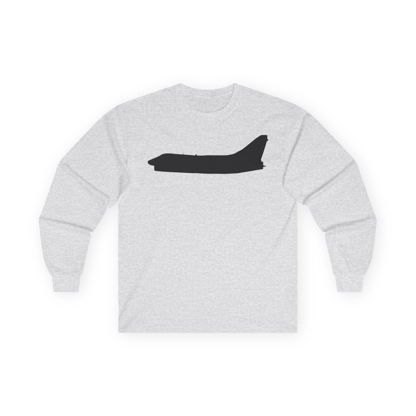 Unisex Ultra Cotton Long Sleeve Tee - Aircraft - Navy - A-7B Corsair II - Side - Silhouette X 300