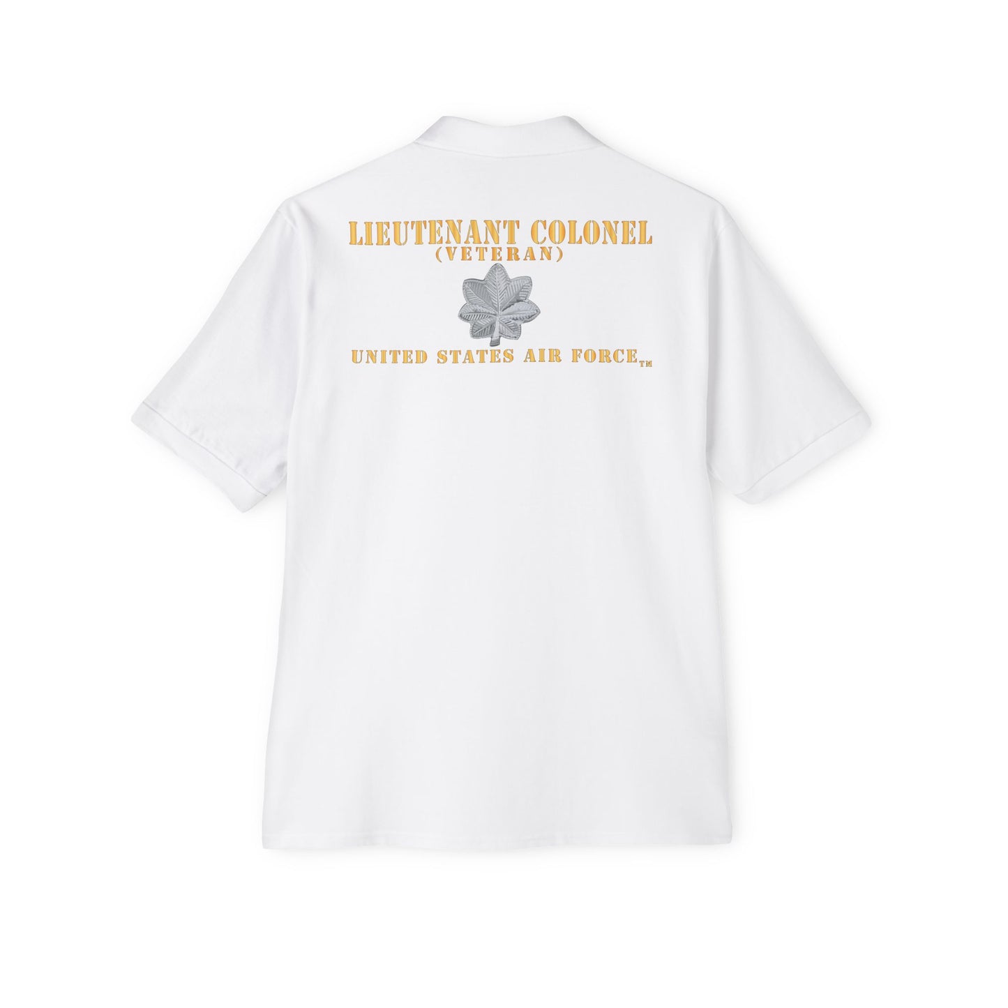 Men's Piqué Polo - USAF - Lieutenant Colonel - LTC - Veteran - Flat - TM X 300