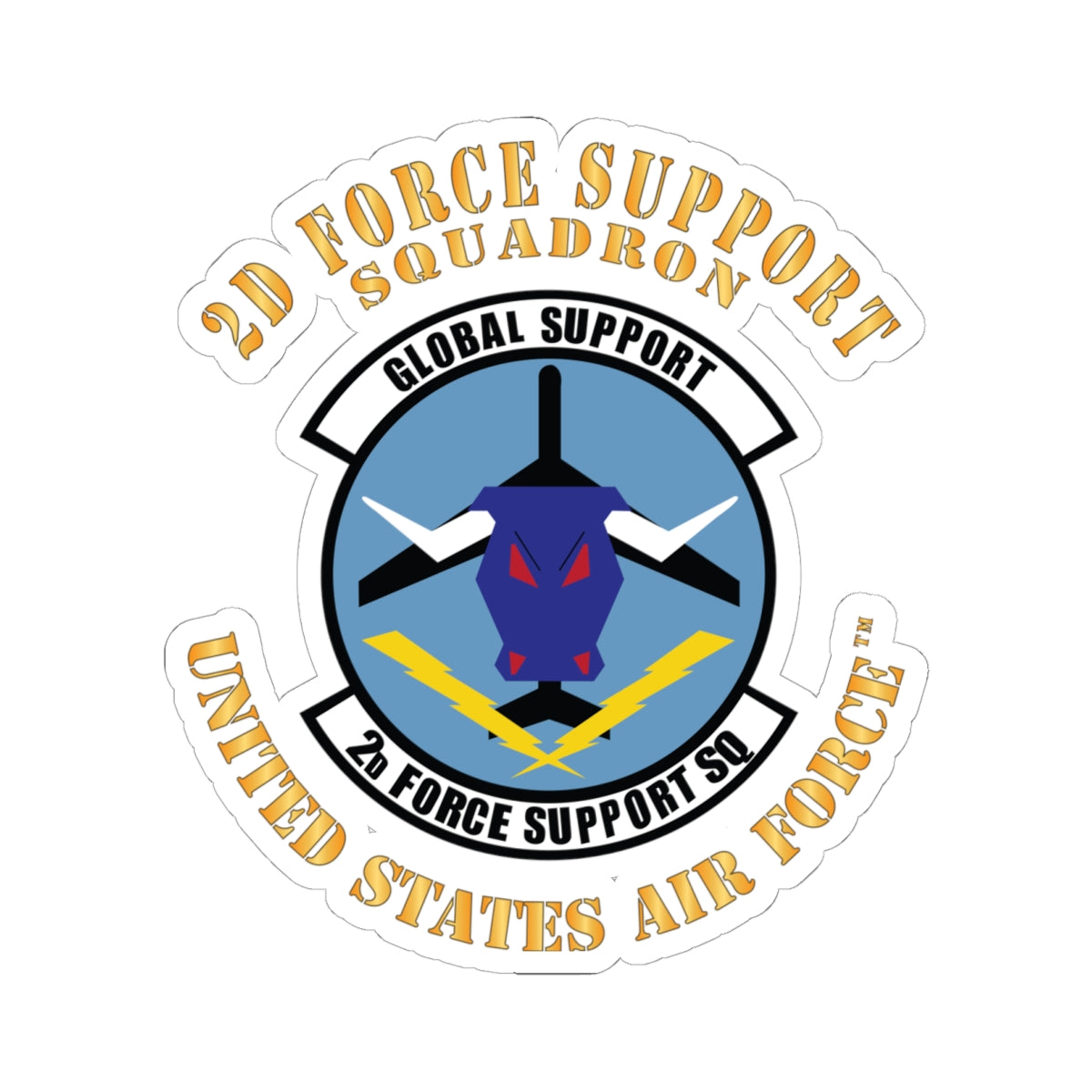 Kiss-Cut Stickers - USAF - 2d Force Support Squadron