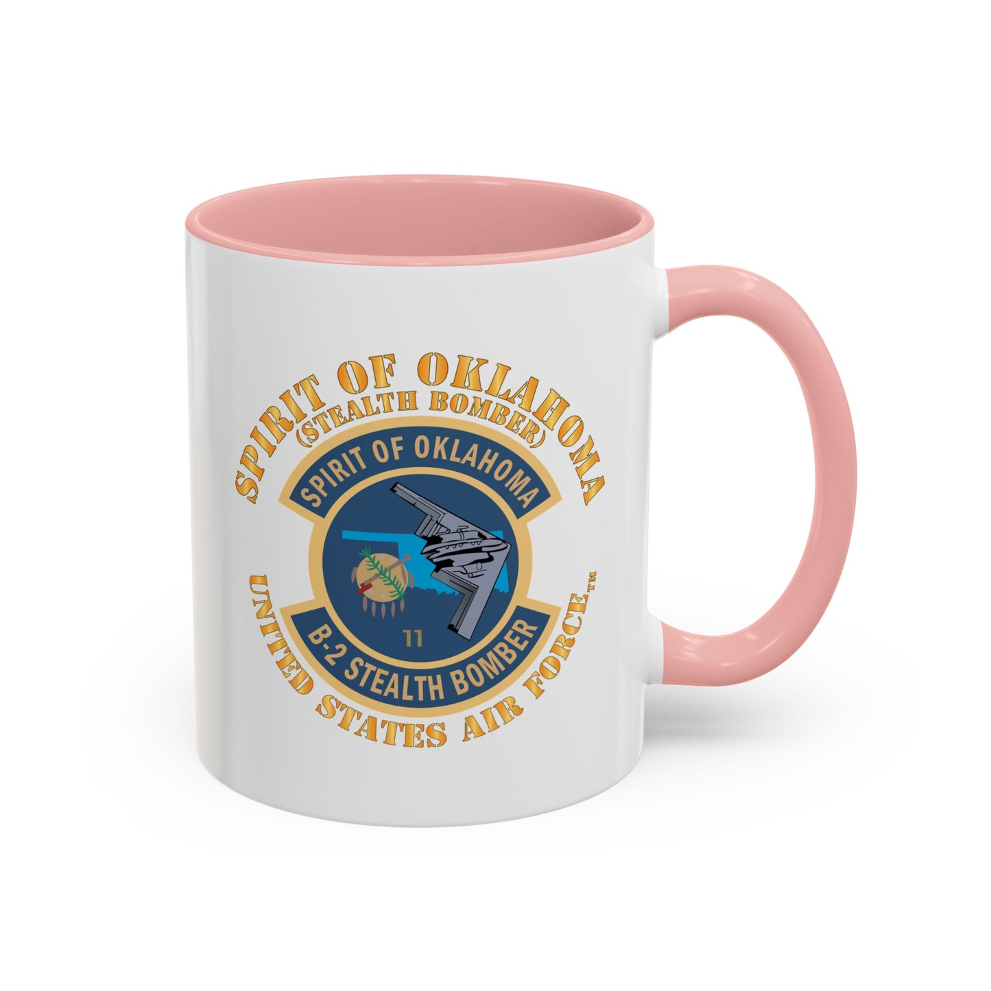 Accent Coffee Mug (11oz & 15oz) - USAF - B2 - Spirit of Oklahoma - Stealth Bomber X 300