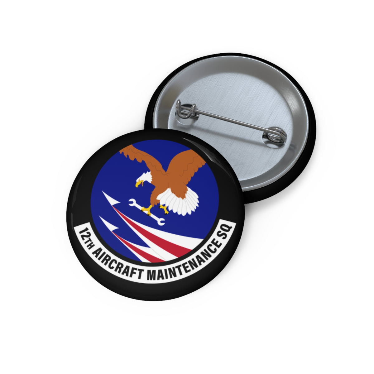 Custom Pin Button - USAF - 12th Aircraft Maintenance Squadron wo txt