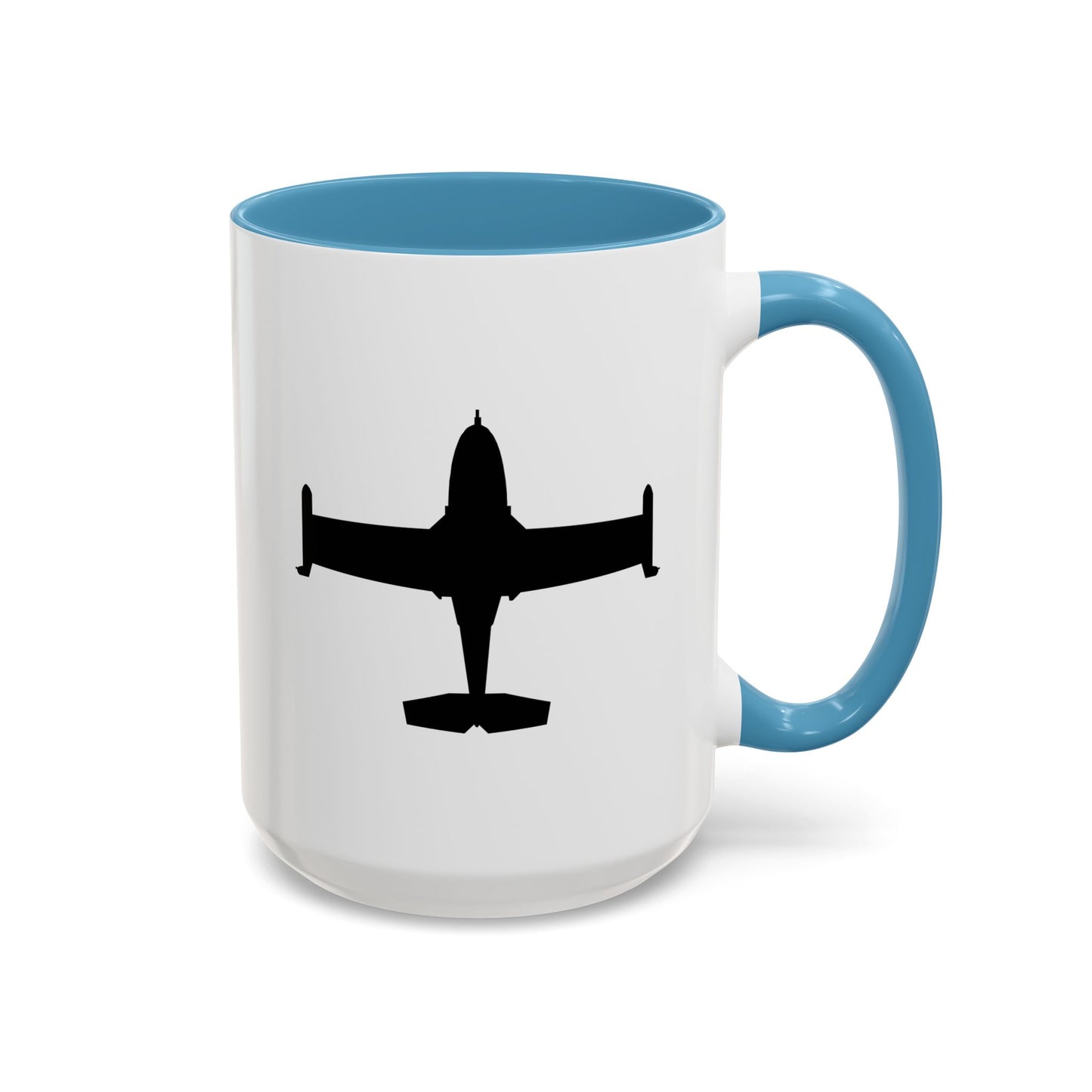 Accent Coffee Mug (11oz & 15oz) - Aircraft - A-37-Trainer - Top - Silhouette X 300