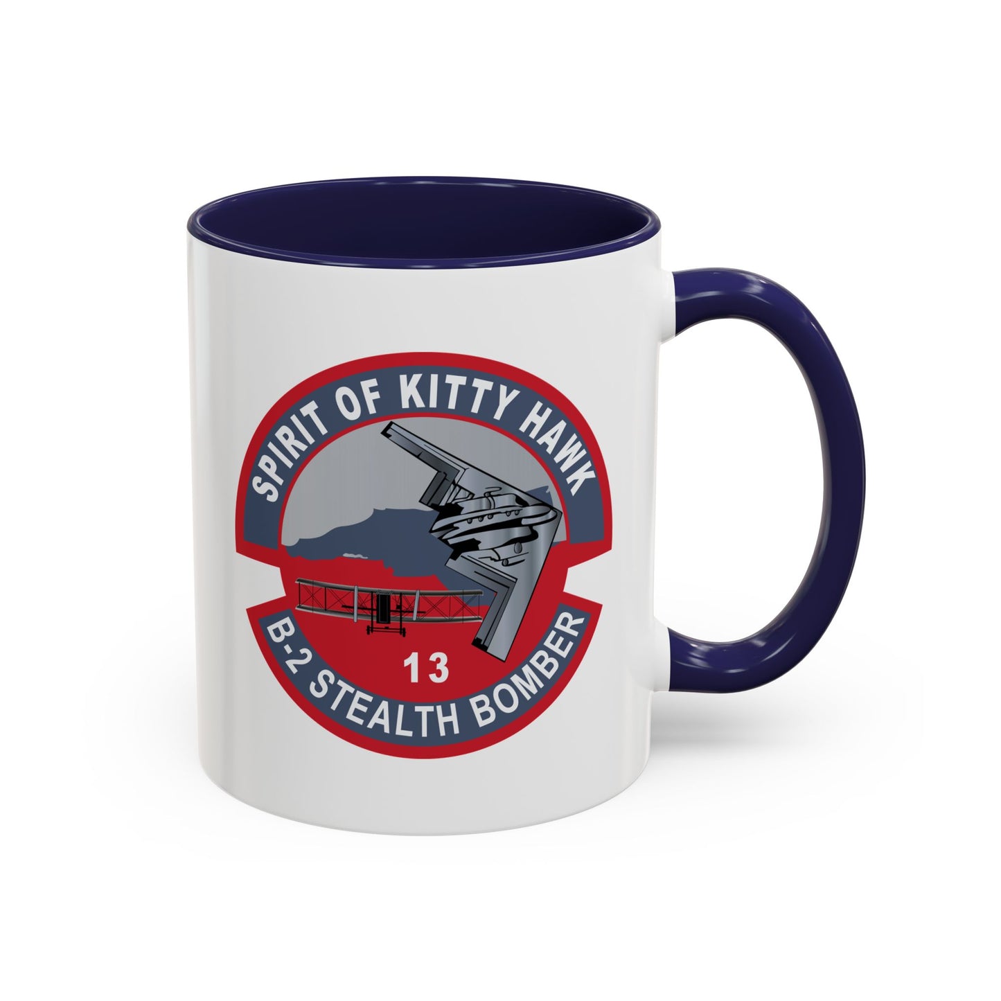 Accent Coffee Mug (11oz & 15oz) - USAF - B2 - Spirit of Kitty Hawk - Stealth Bomber wo txt X 300