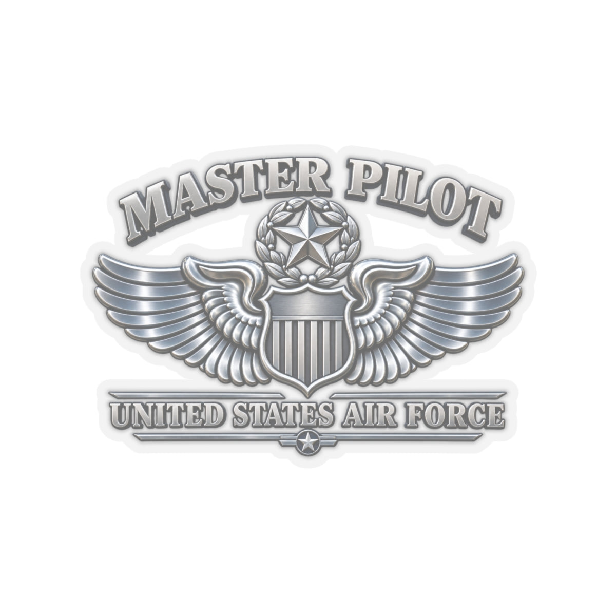 Kiss-Cut Stickers - USAF - Master Pilot Badge - United States Air Force - 3D - Enhanced