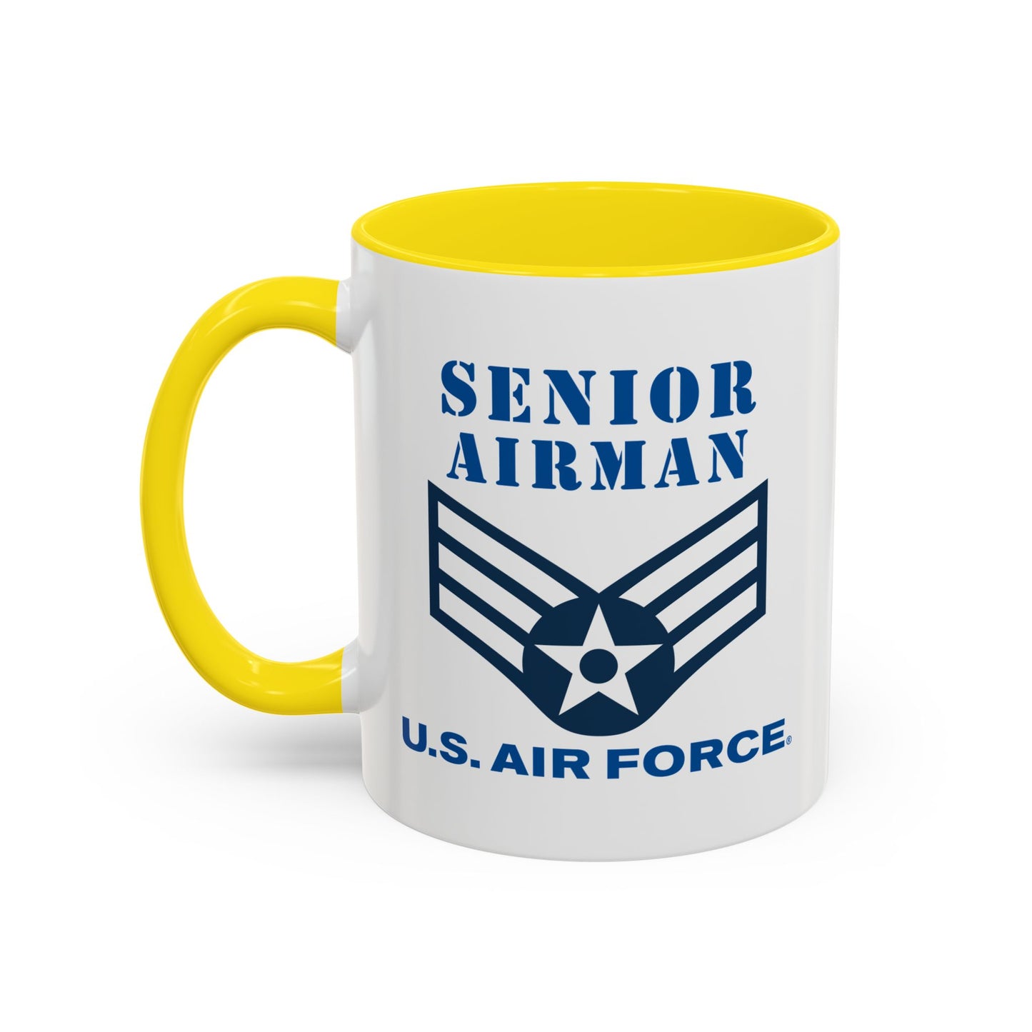 Accent Coffee Mug (11oz & 15oz) - USAF - Senior Airman (E4) - 2020 - US Air Force w Text X 300
